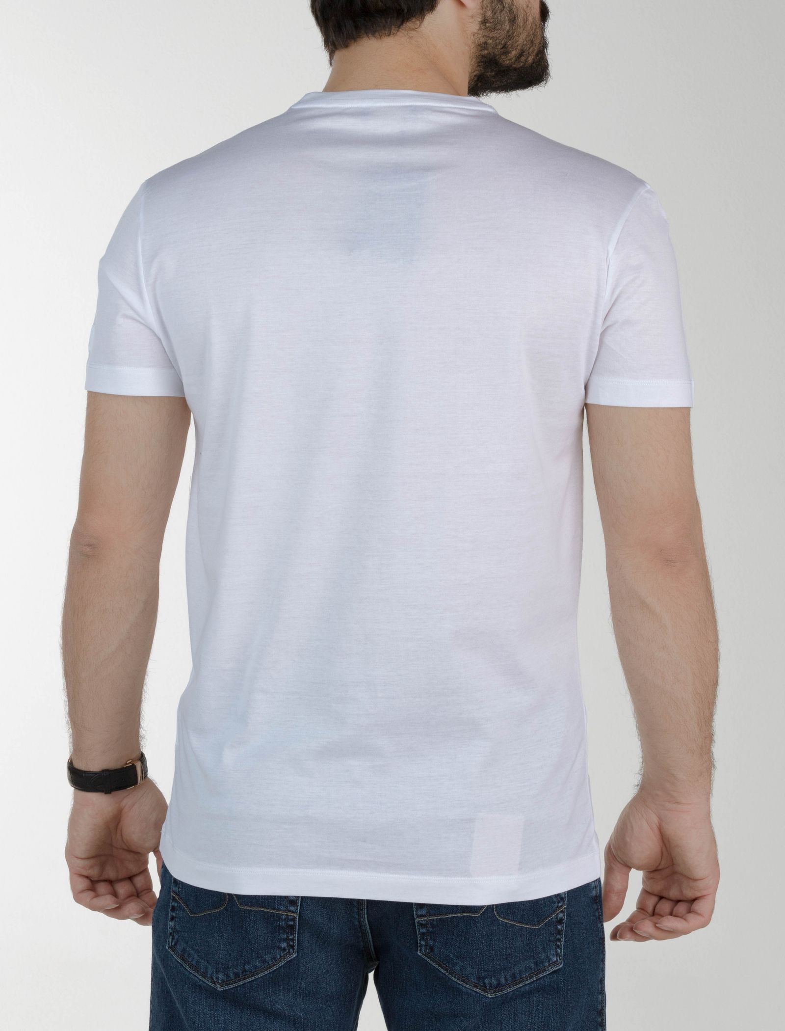 تی شرت نخی یقه گرد مردانه - پاول اند شارک - سفيد - 4