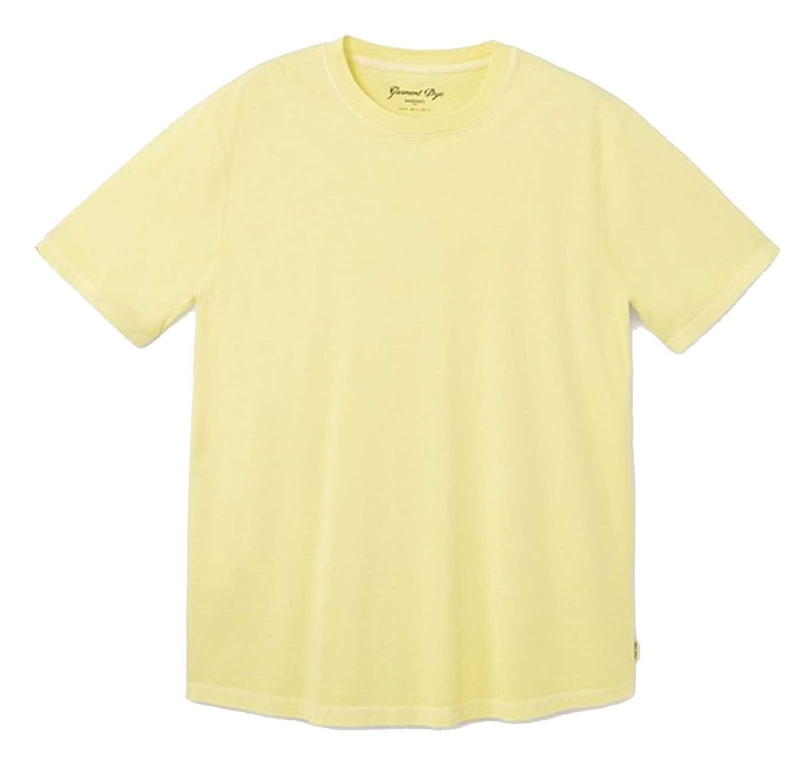 تی شرت نخی یقه گرد مردانه - مانگو - زرد - 1