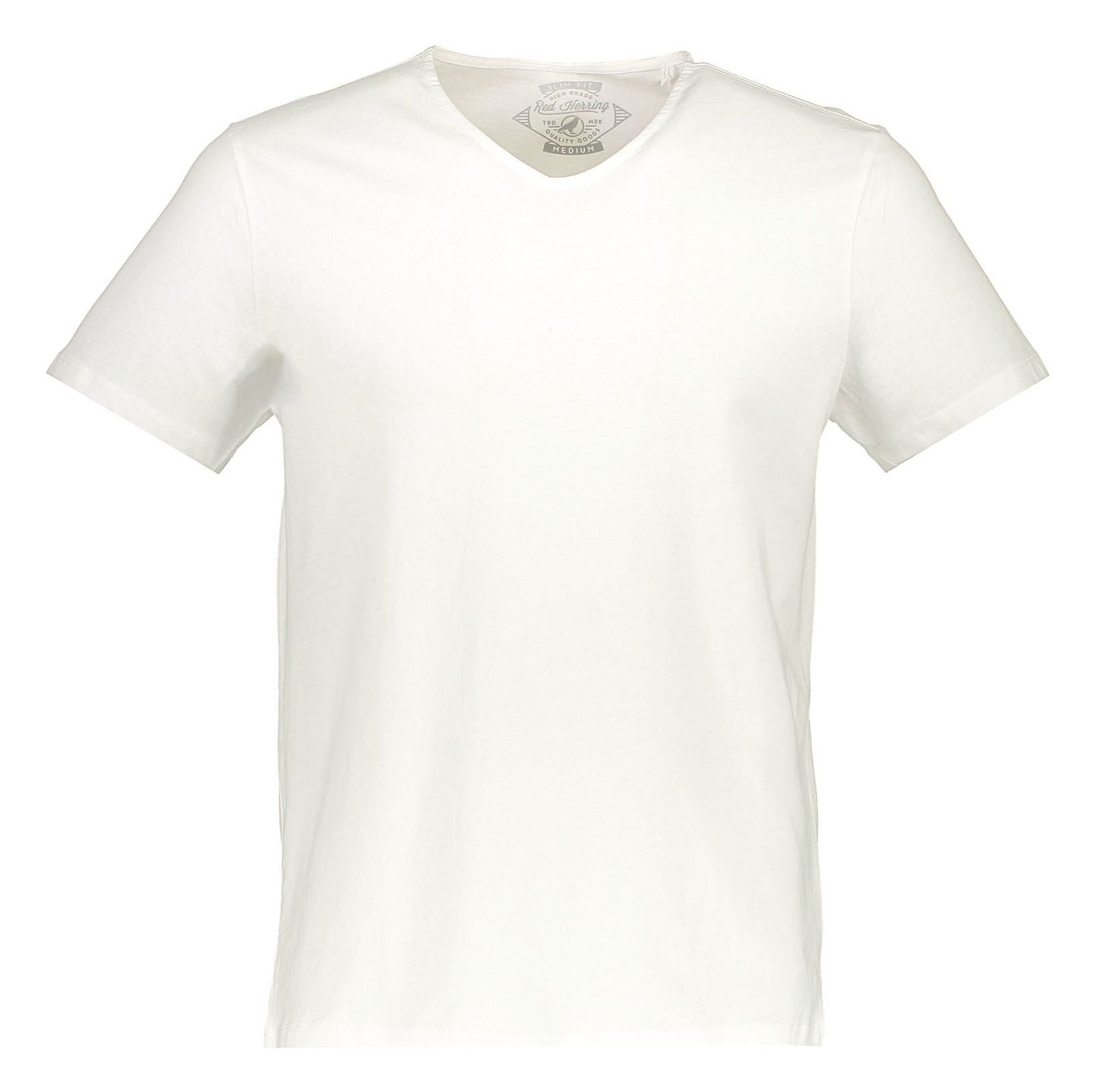 تی شرت نخی یقه هفت مردانه - رد هرینگ - سفيد - 2
