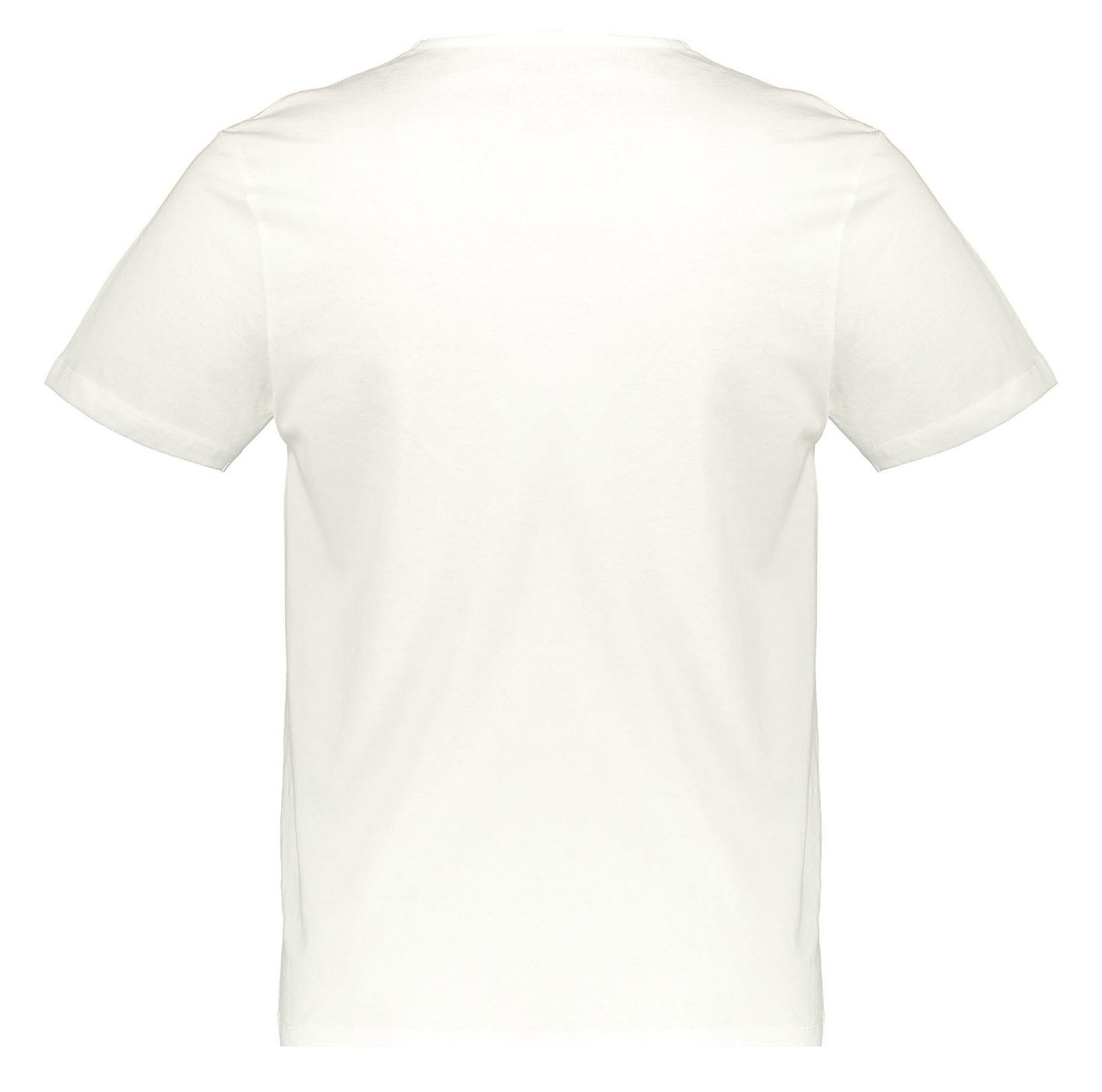 تی شرت نخی یقه هفت مردانه - رد هرینگ - سفيد - 5