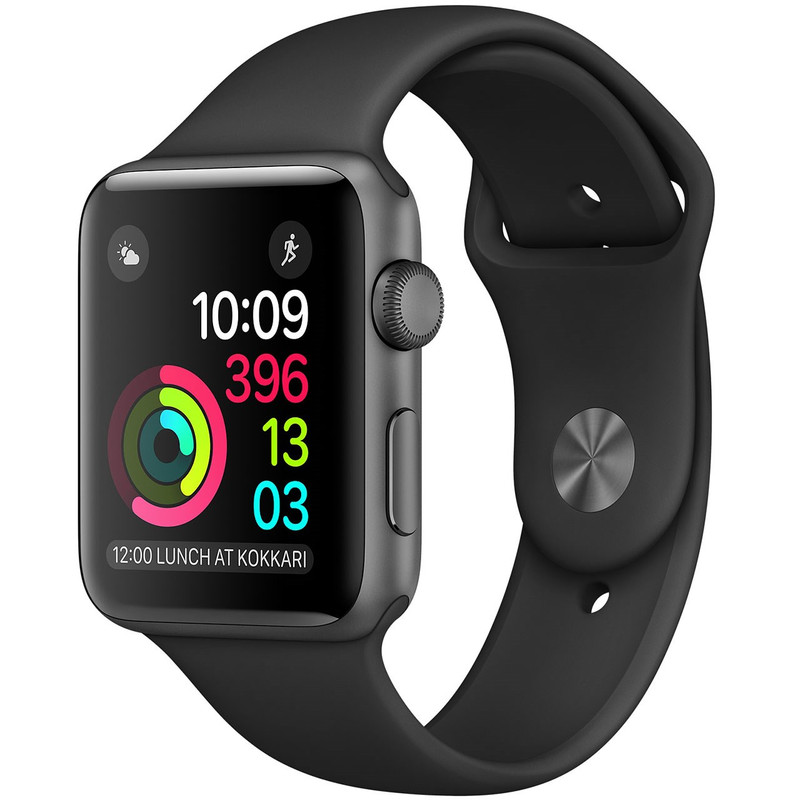 ساعت هوشمند اپل واچ سری 2 مدل 42mm Space Gray Aluminum Case with Black Sport Band