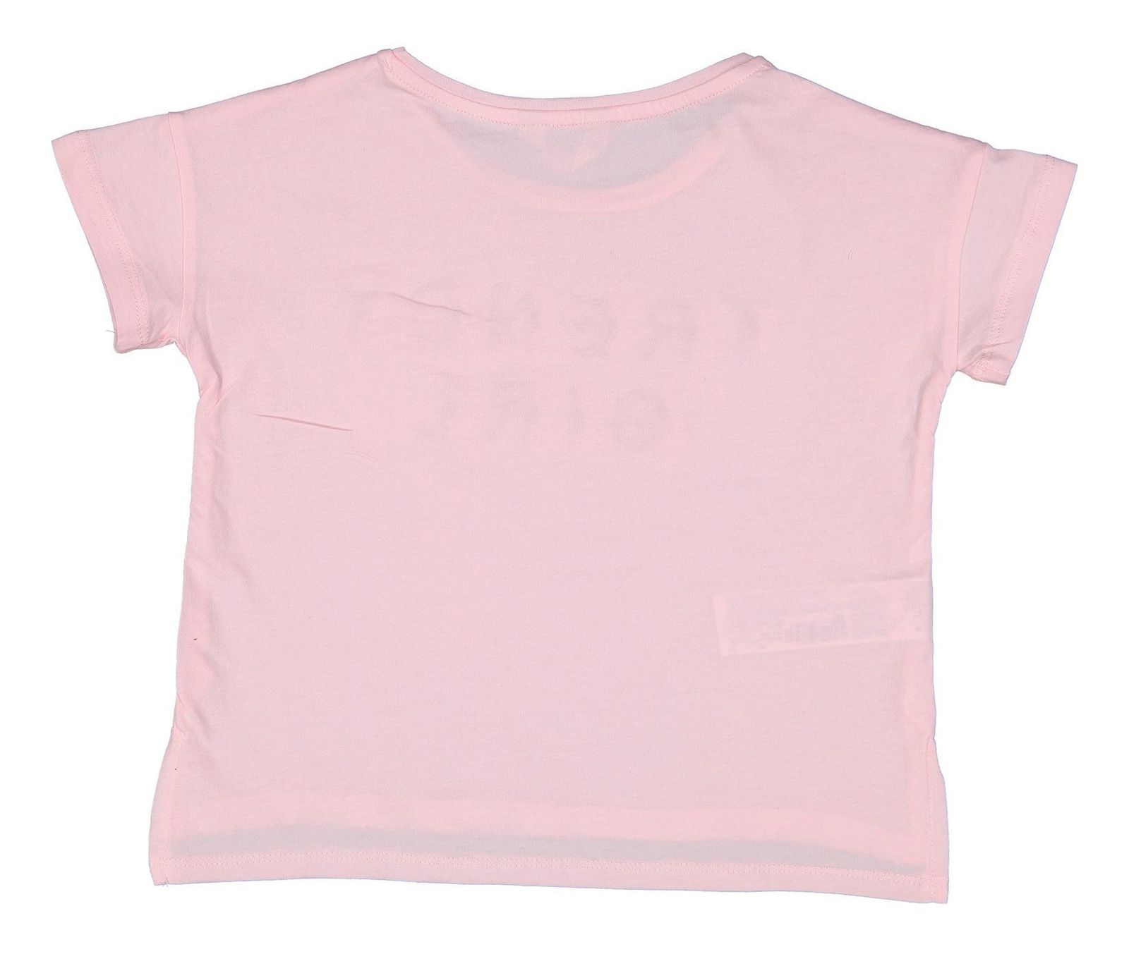 تی شرت نخی یقه گرد دخترانه - مانگو - صورتي - 4