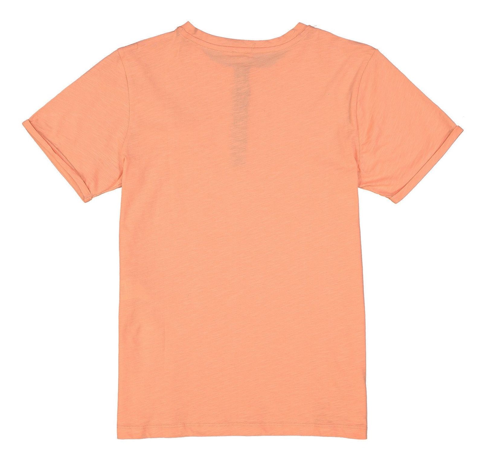 تی شرت نخی یقه گرد پسرانه - کوتون - نارنجي روشن - 3