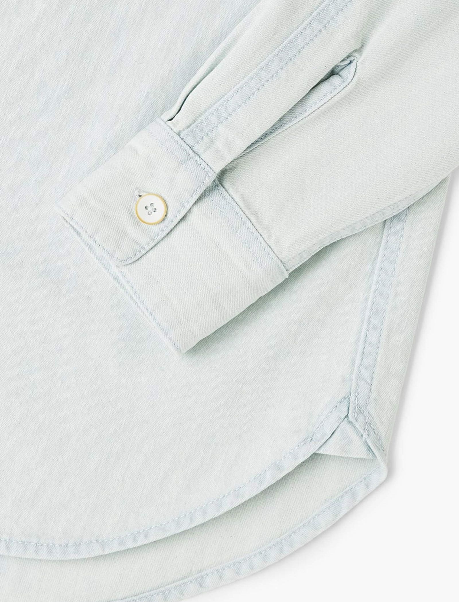 پیراهن جین مردانه - مانگو - آبي روشن  - 9