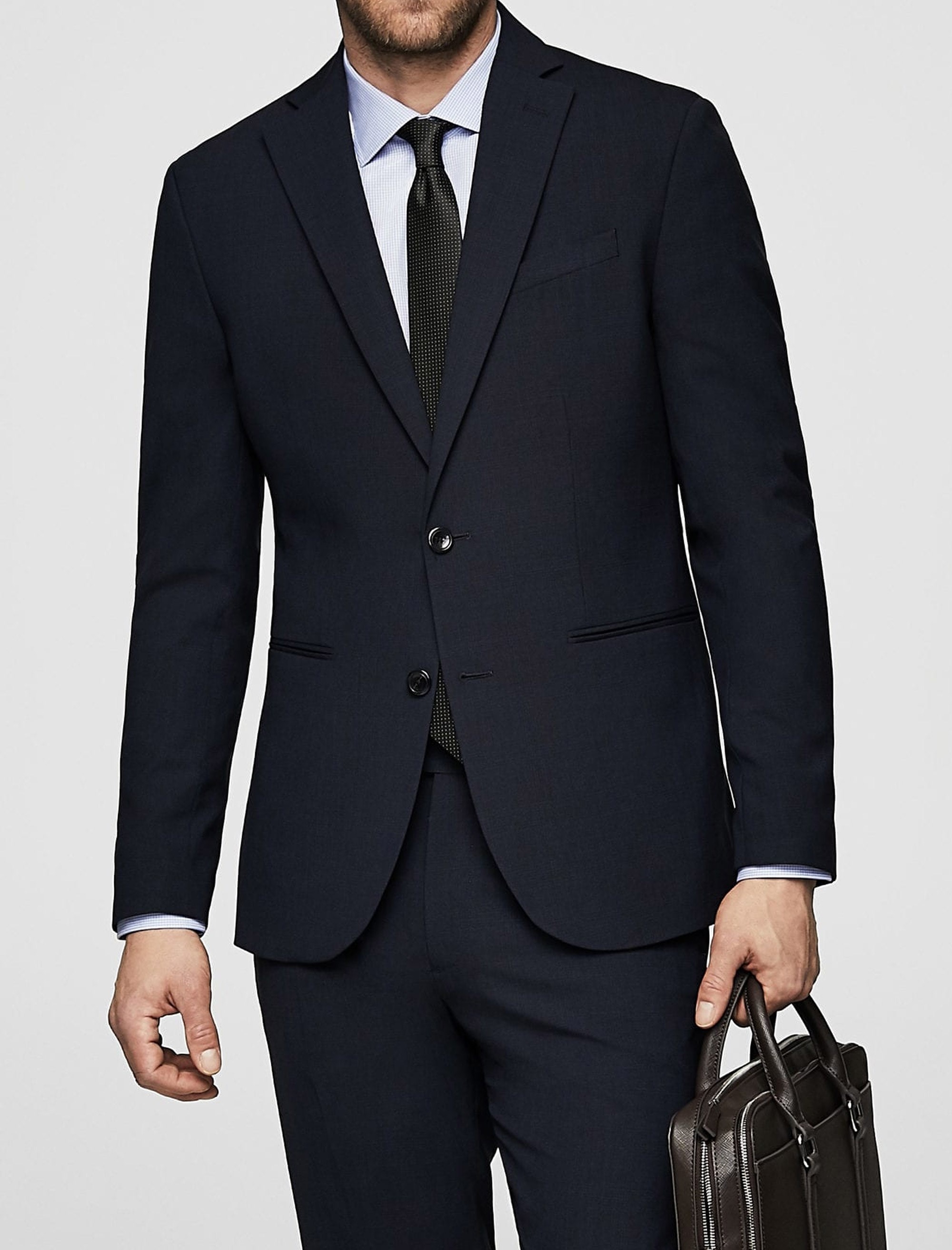 کت تک رسمی مردانه - مانگو - سرمه اي  - 3