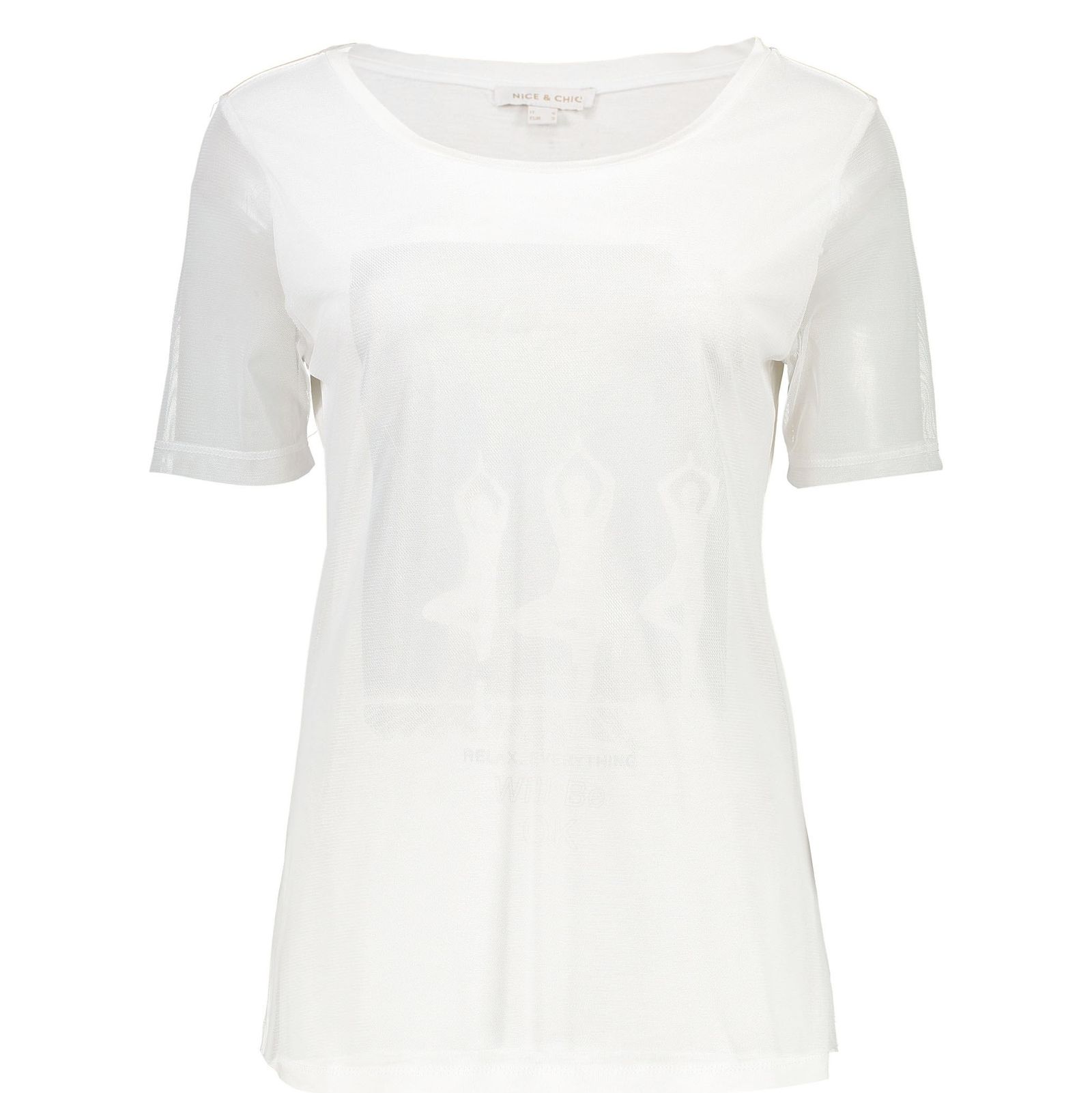 تی شرت ویسکوز یقه گرد زنانه - یوپیم - سفيد - 1