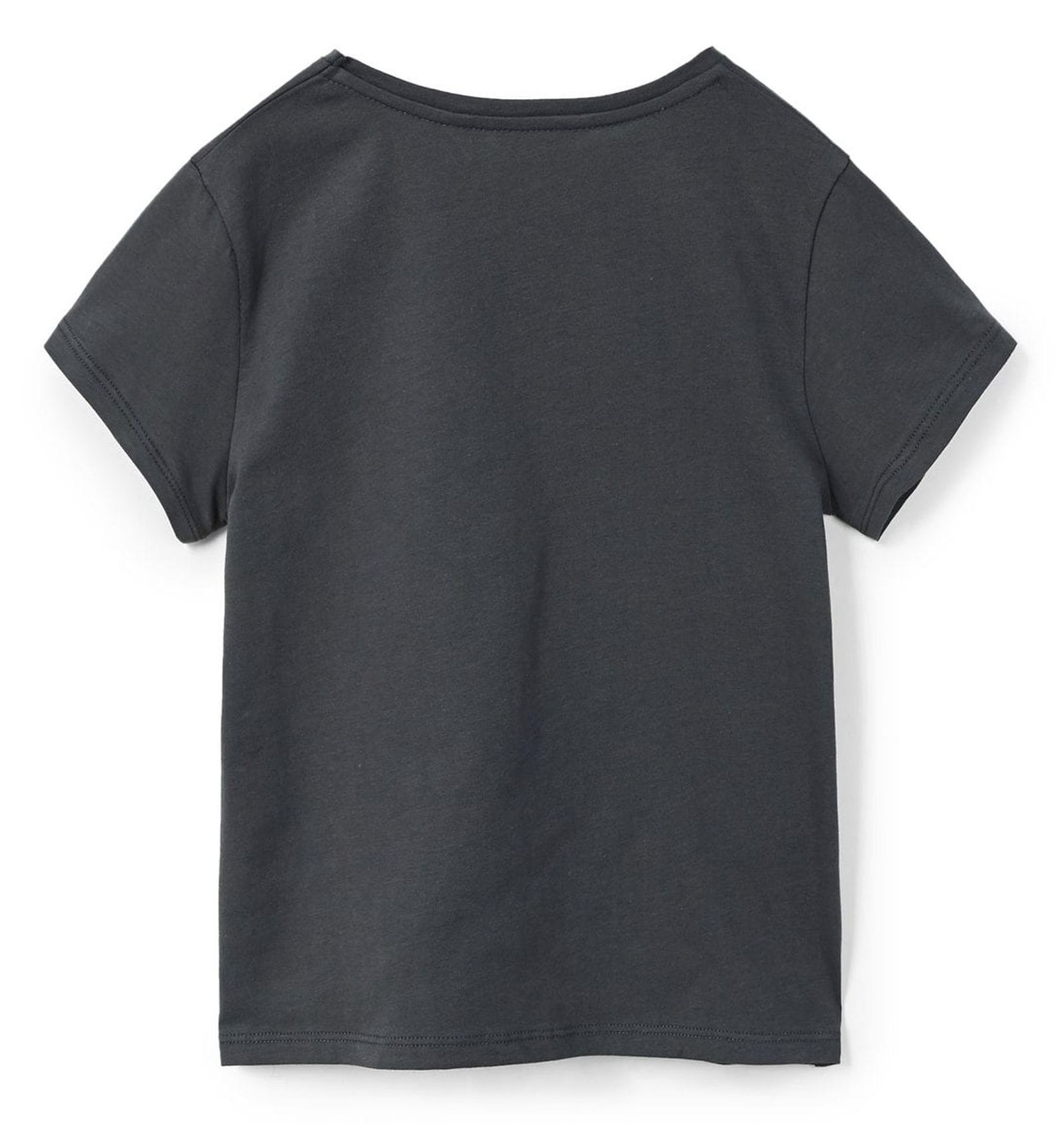 تی شرت نخی یقه گرد دخترانه - مانگو - زغالي - 4
