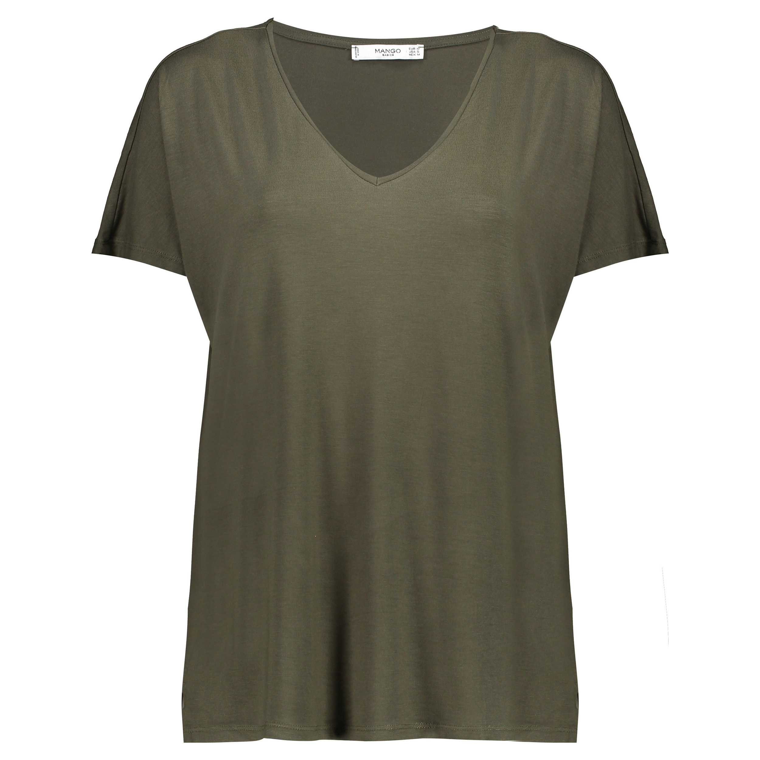 تی شرت ویسکوز یقه هفت زنانه - مانگو