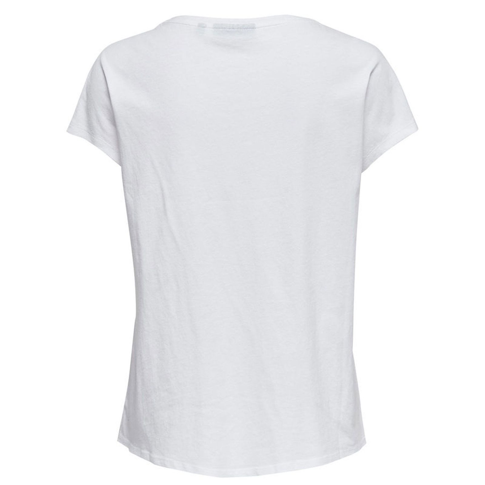 تی شرت نخی یقه گرد زنانه - اونلی پلی - سفيد - 3