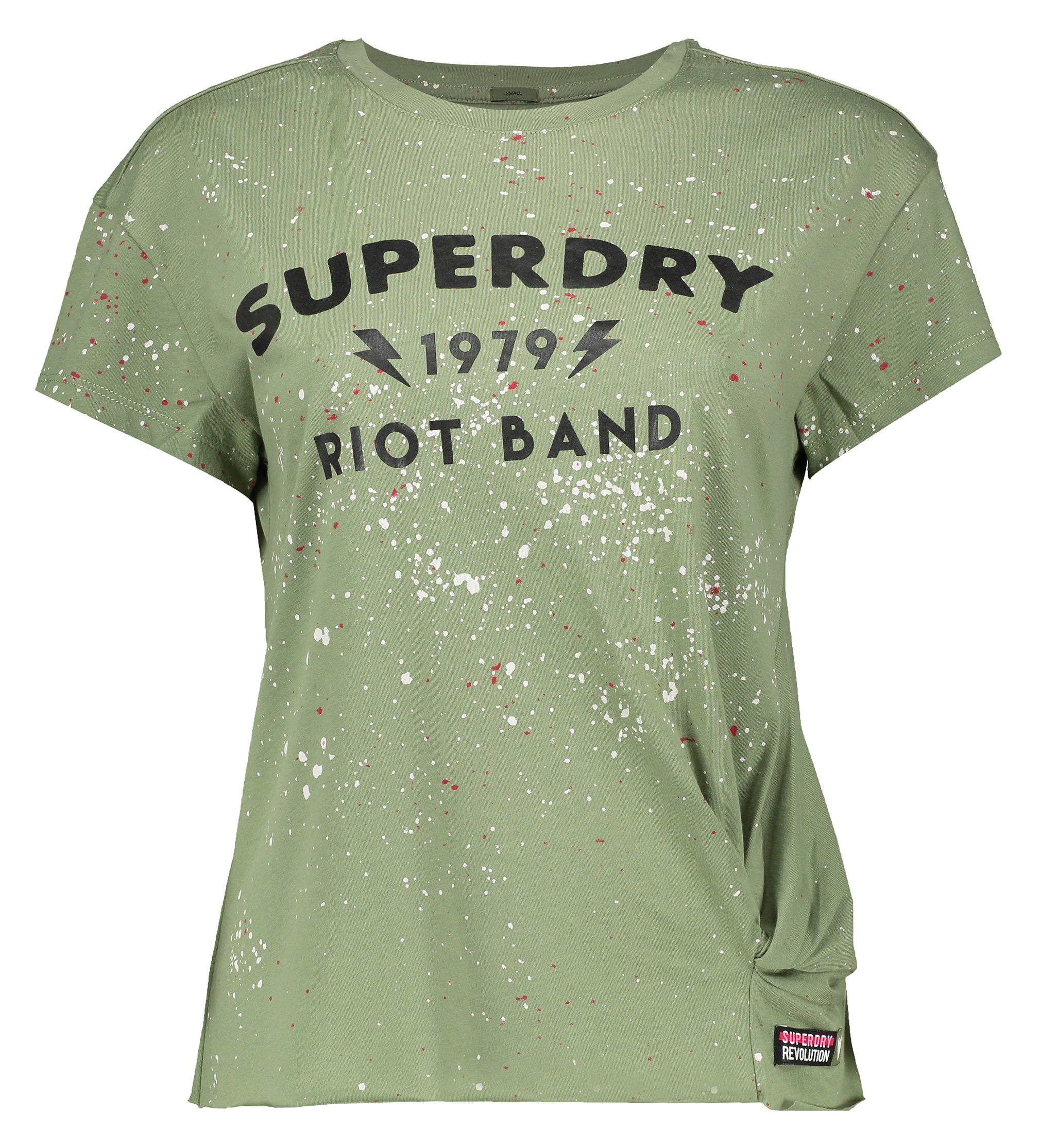تی شرت نخی یقه گرد زنانه - سوپردرای - زیتونی - 1
