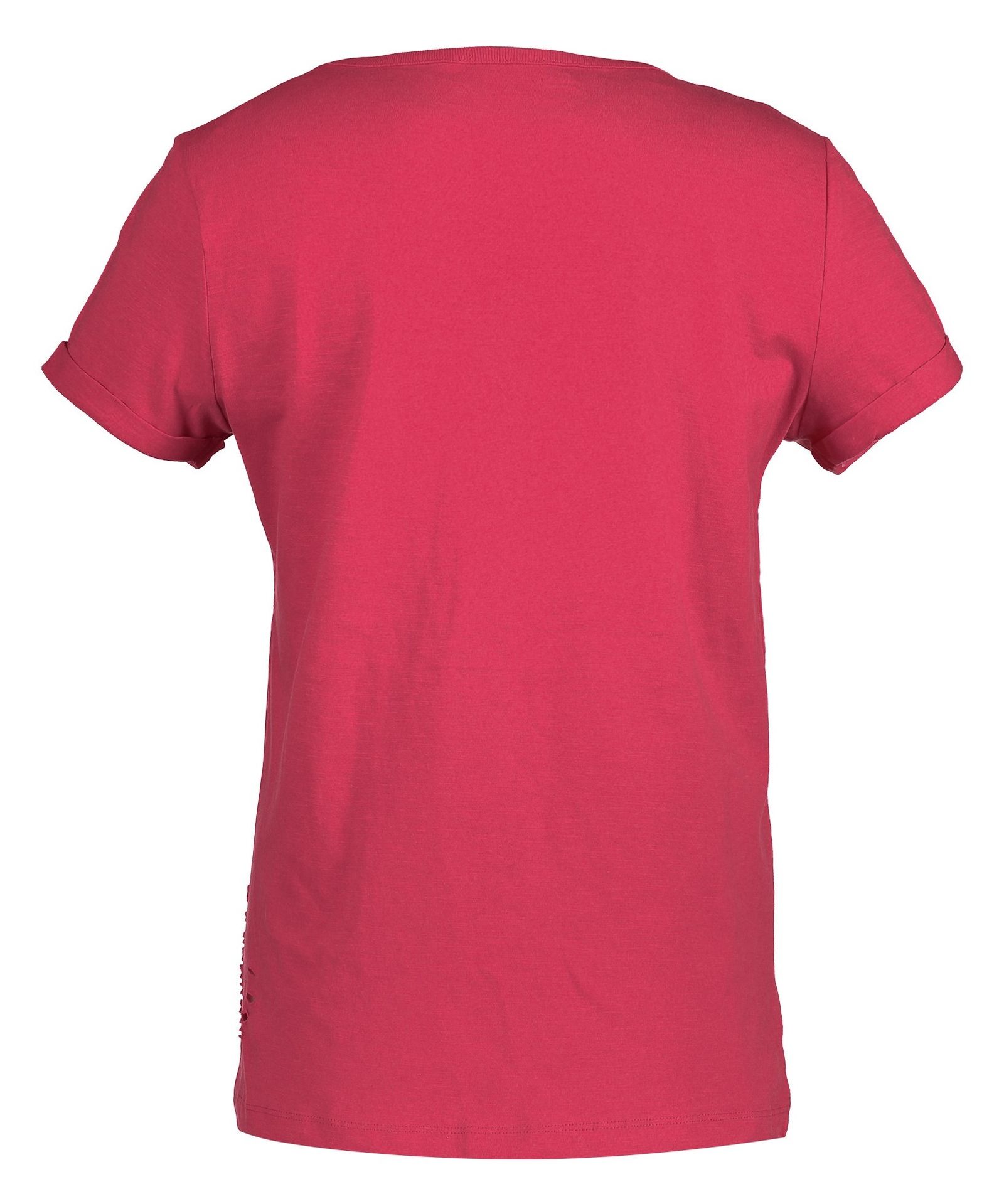 تی شرت نخی یقه گرد زنانه - یوپیم - سرخابي - 3