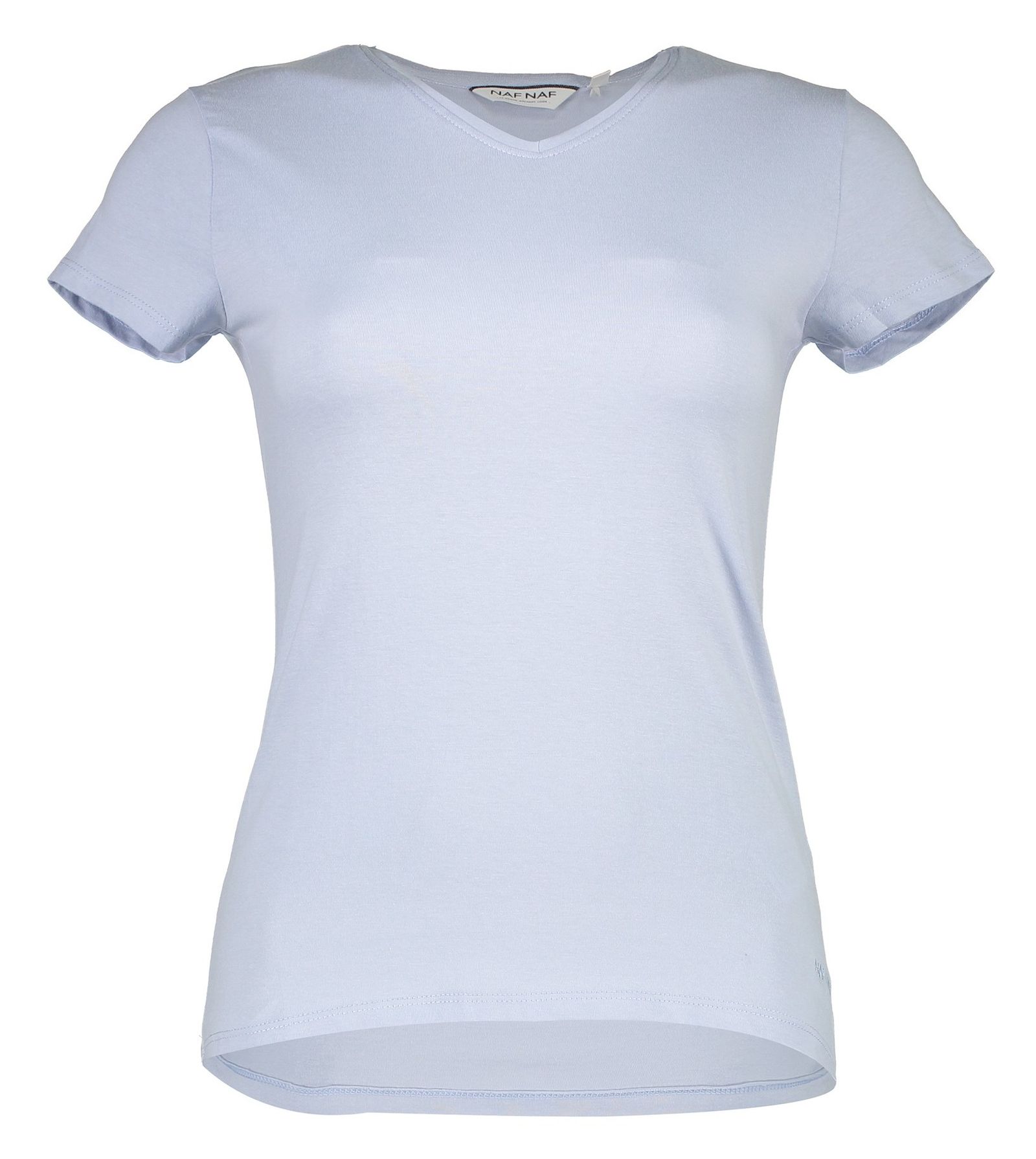 تی شرت نخی یقه گرد زنانه - نف نف - آبي روشن - 1