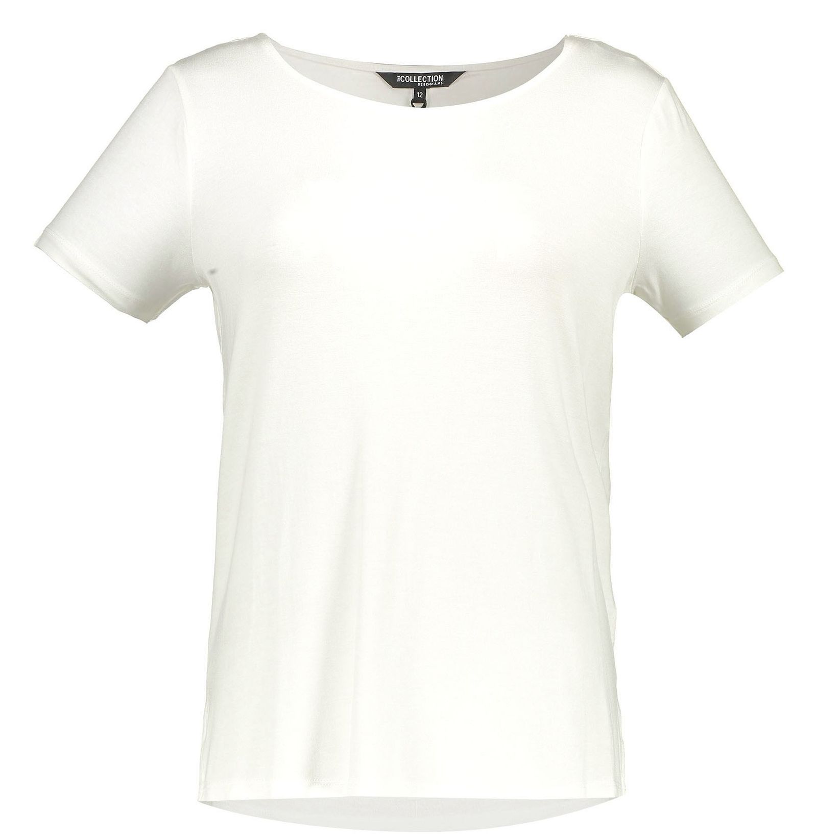 تی شرت ویسکوز یقه گرد زنانه - کالکشن - سفيد - 1