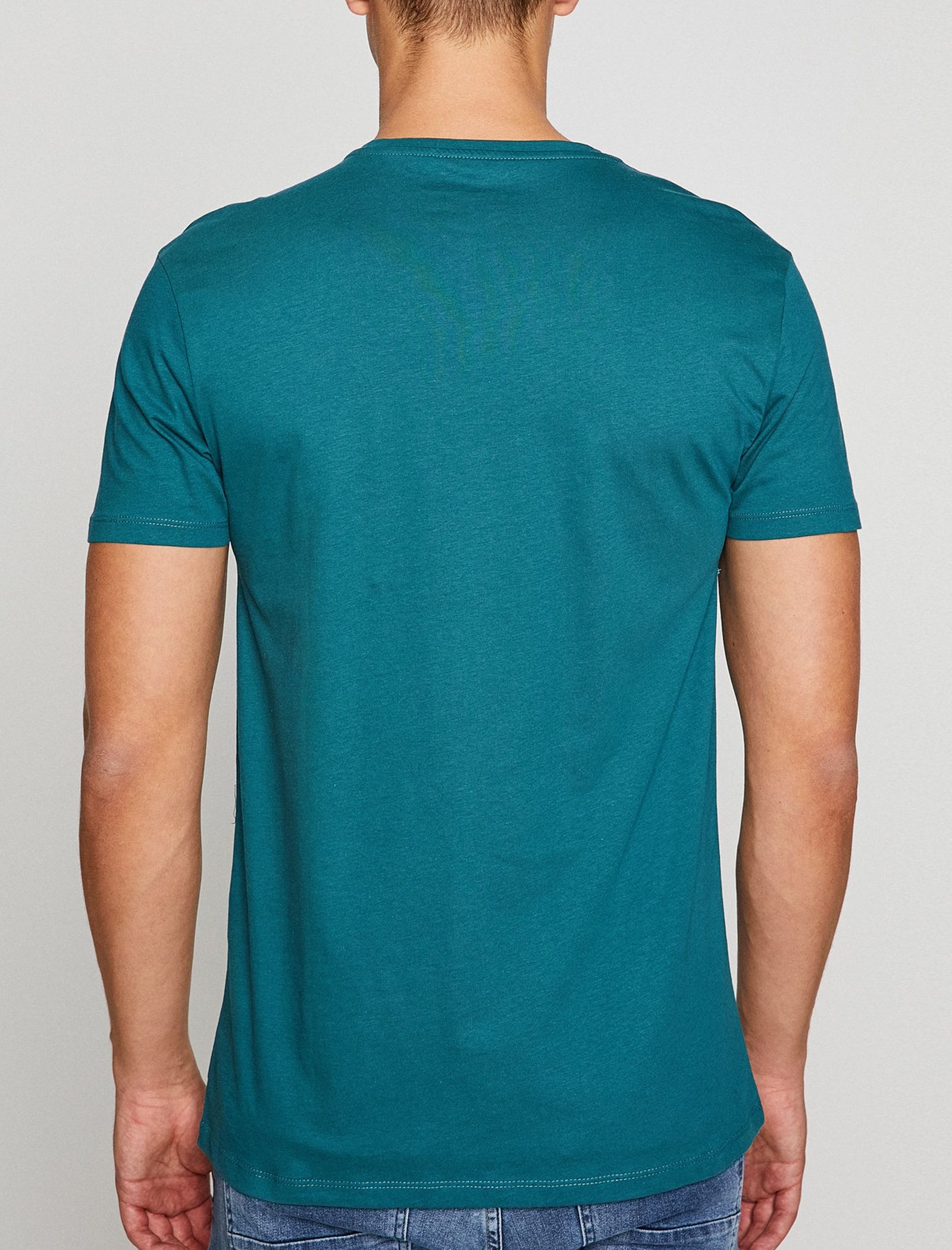 تی شرت نخی یقه هفت مردانه - کوتون - آبي - 3