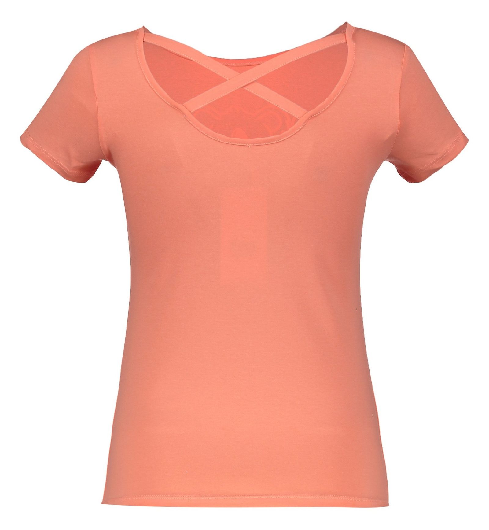تی شرت نخی یقه گرد زنانه - دفکتو - نارنجي - 3