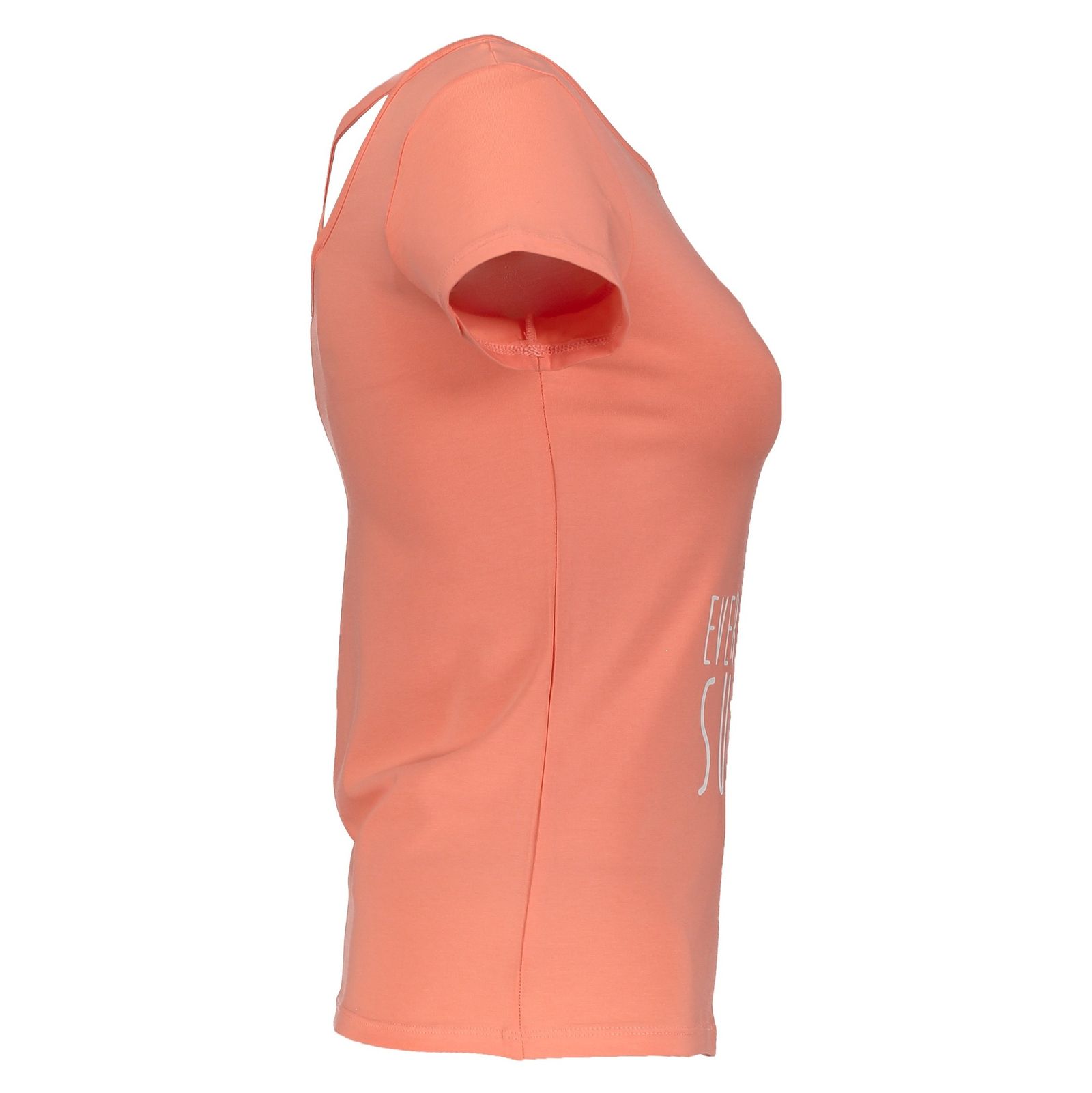 تی شرت نخی یقه گرد زنانه - دفکتو - نارنجي - 4