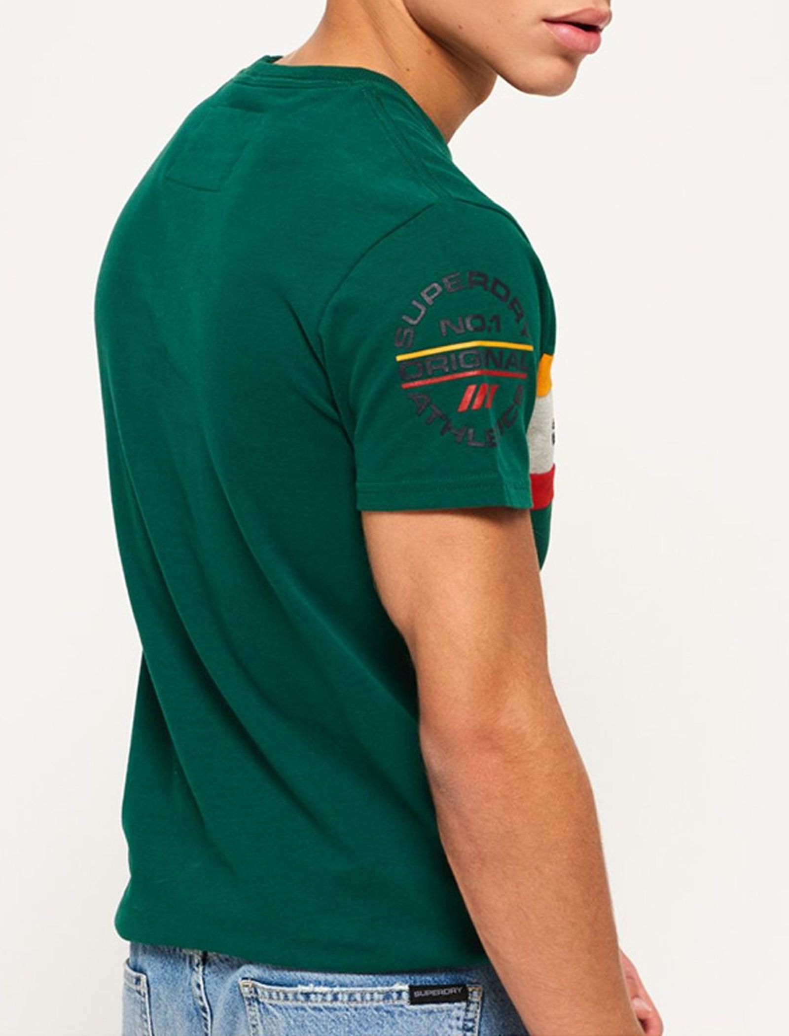 تی شرت نخی یقه گرد مردانه - سوپردرای - سبز - 8