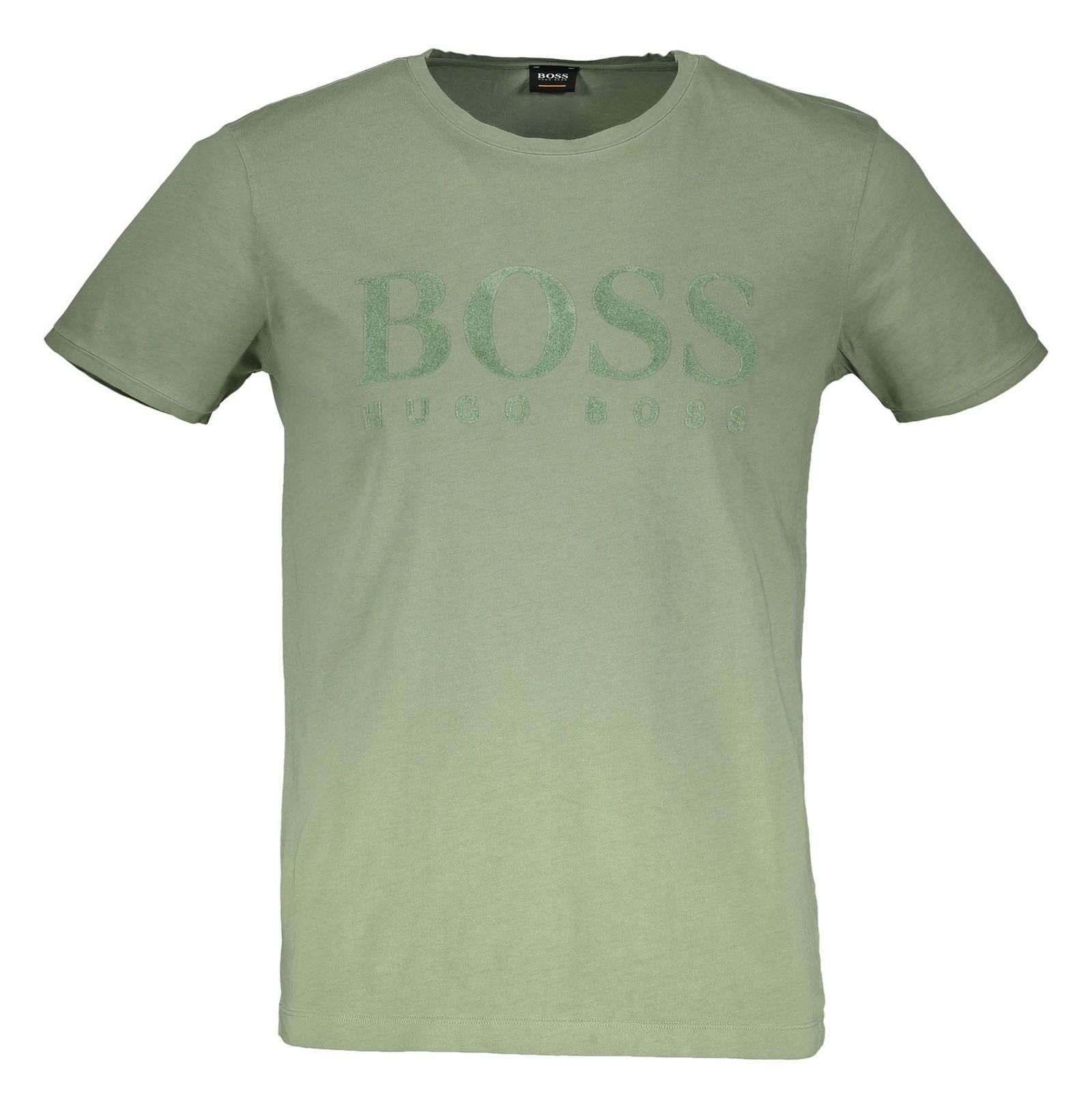 تی شرت نخی یقه گرد مردانه Tomlouis - باس اورنج - سبز - 1