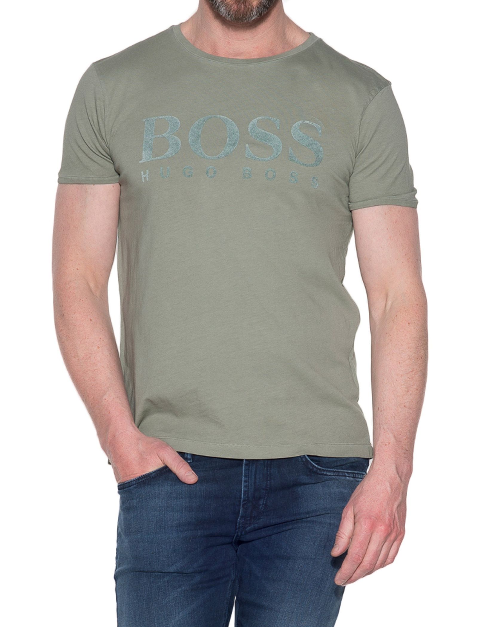 تی شرت نخی یقه گرد مردانه Tomlouis - باس اورنج - سبز - 3