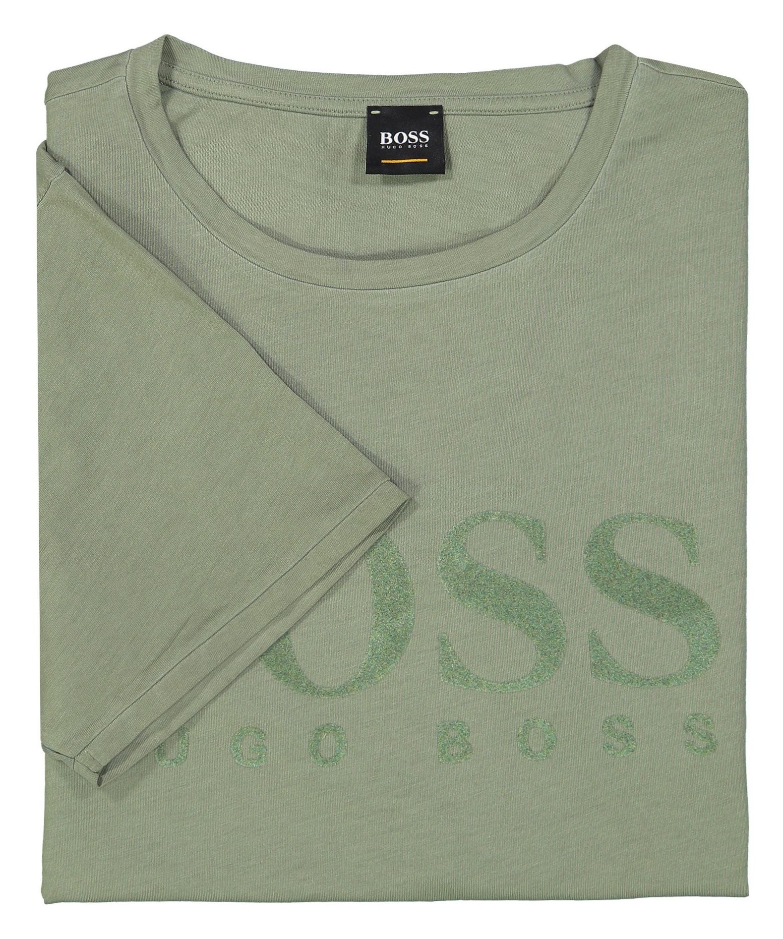 تی شرت نخی یقه گرد مردانه Tomlouis - باس اورنج - سبز - 9
