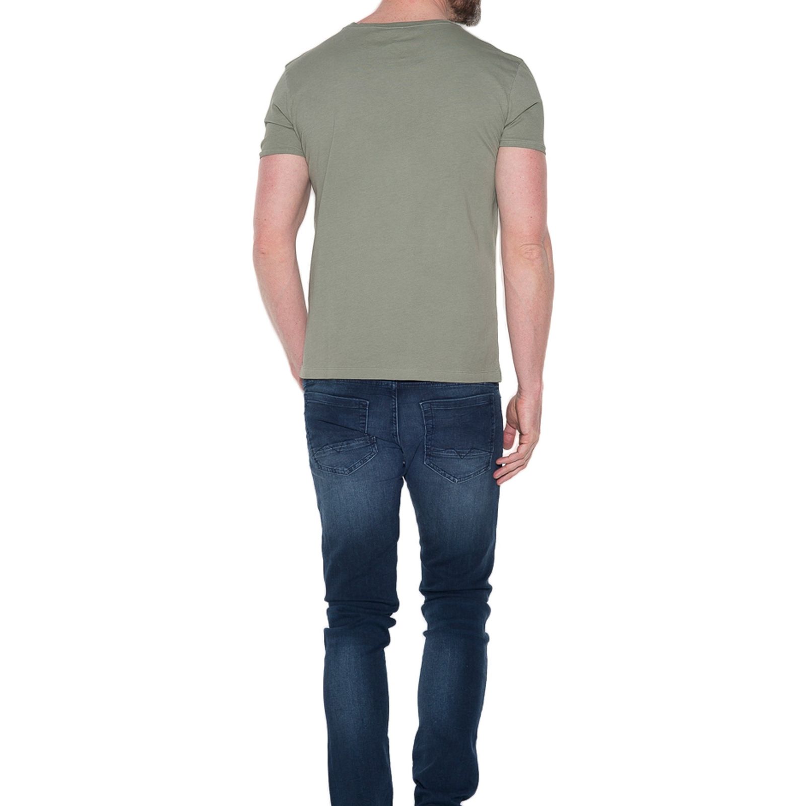 تی شرت نخی یقه گرد مردانه Tomlouis - باس اورنج - سبز - 10