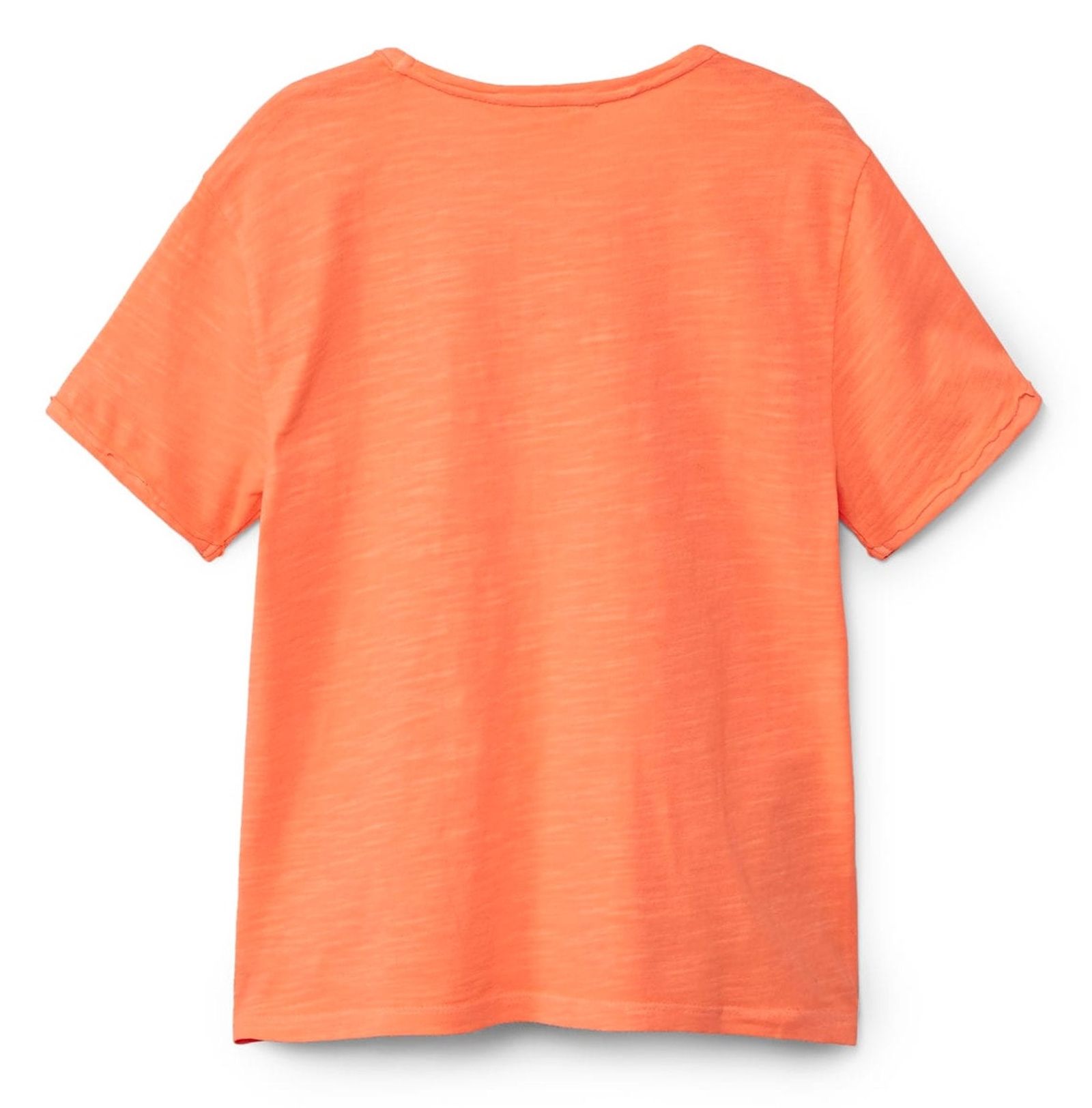 تی شرت نخی یقه گرد پسرانه - مانگو - نارنجي روشن - 4