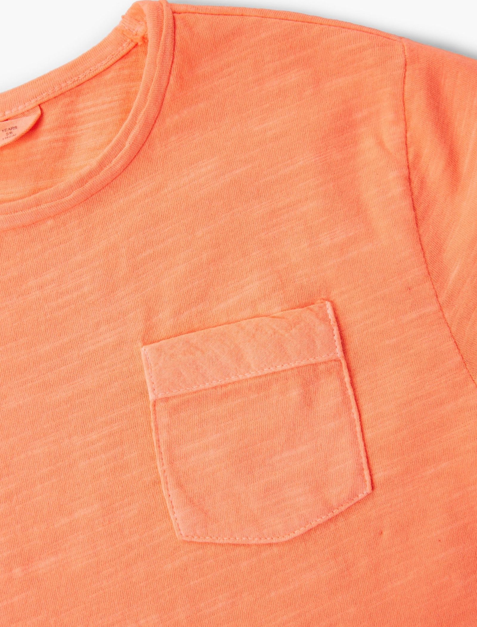 تی شرت نخی یقه گرد پسرانه - مانگو - نارنجي روشن - 5