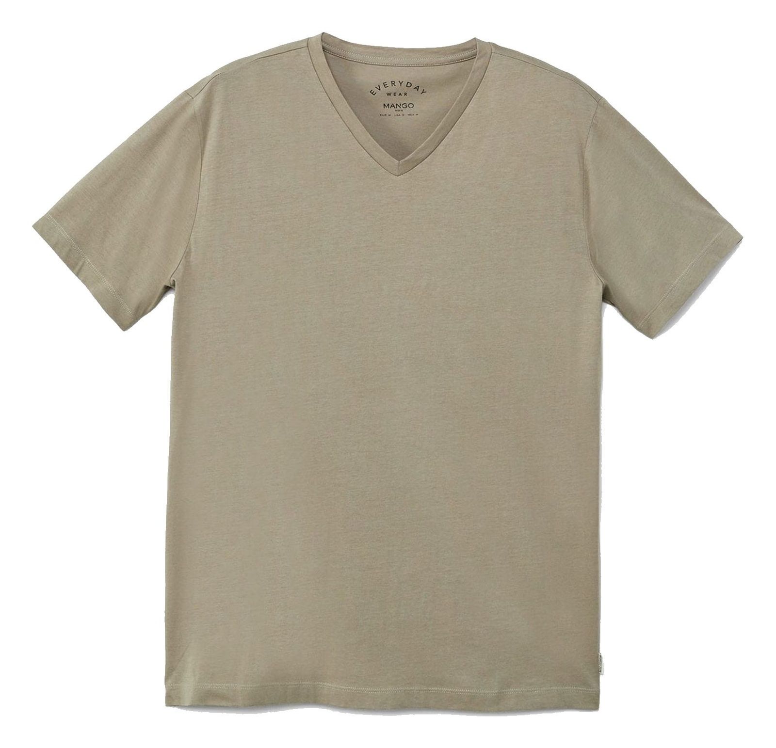 تی شرت نخی یقه هفت مردانه - مانگو - سبز - 2