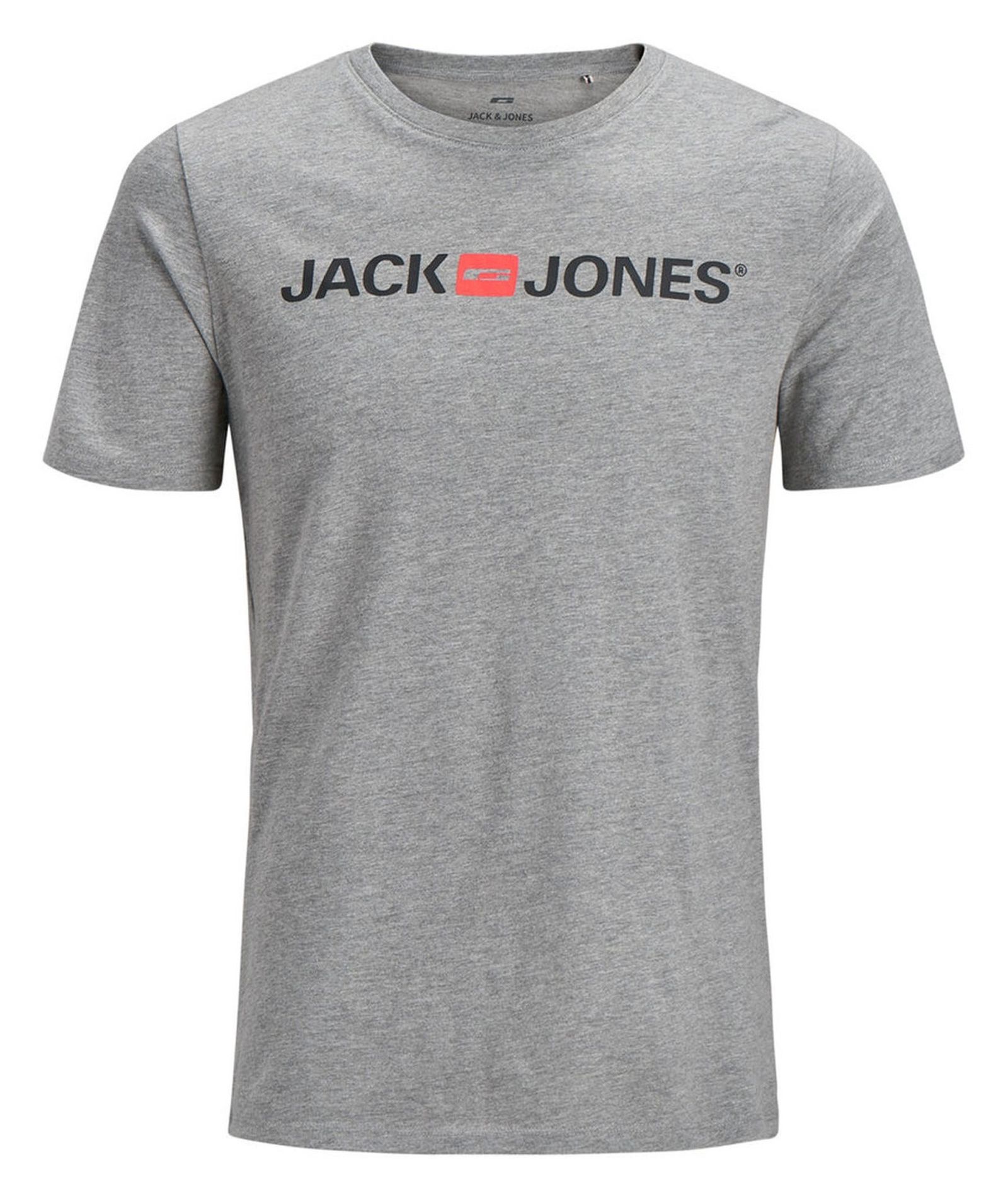 تی شرت نخی یقه گرد مردانه - جک اند جونز - طوسي - 1