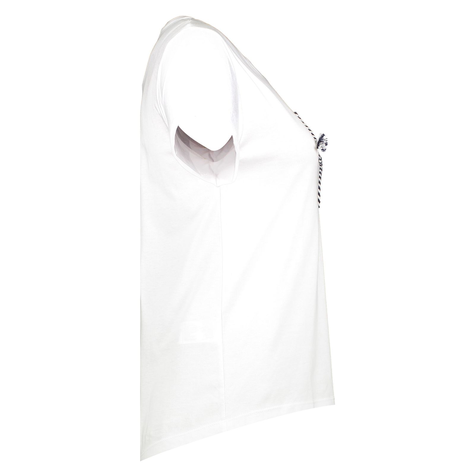 تی شرت نخی یقه گرد زنانه - مانگو - سفید - 3