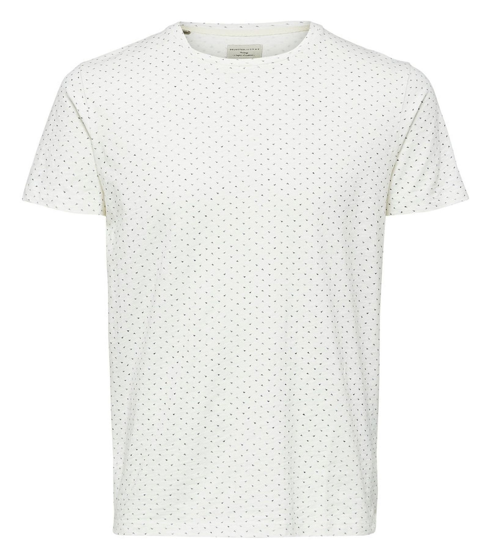 تی شرت نخی یقه گرد مردانه - سلکتد - سفيد - 1