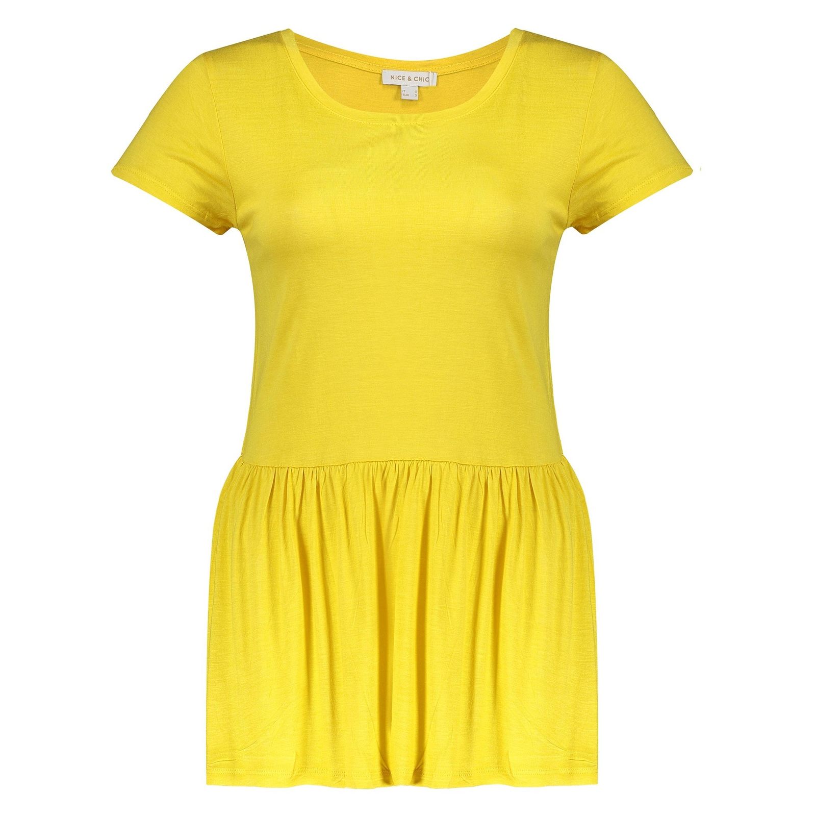 تی شرت ویسکوز یقه گرد زنانه - یوپیم - زرد  - 1
