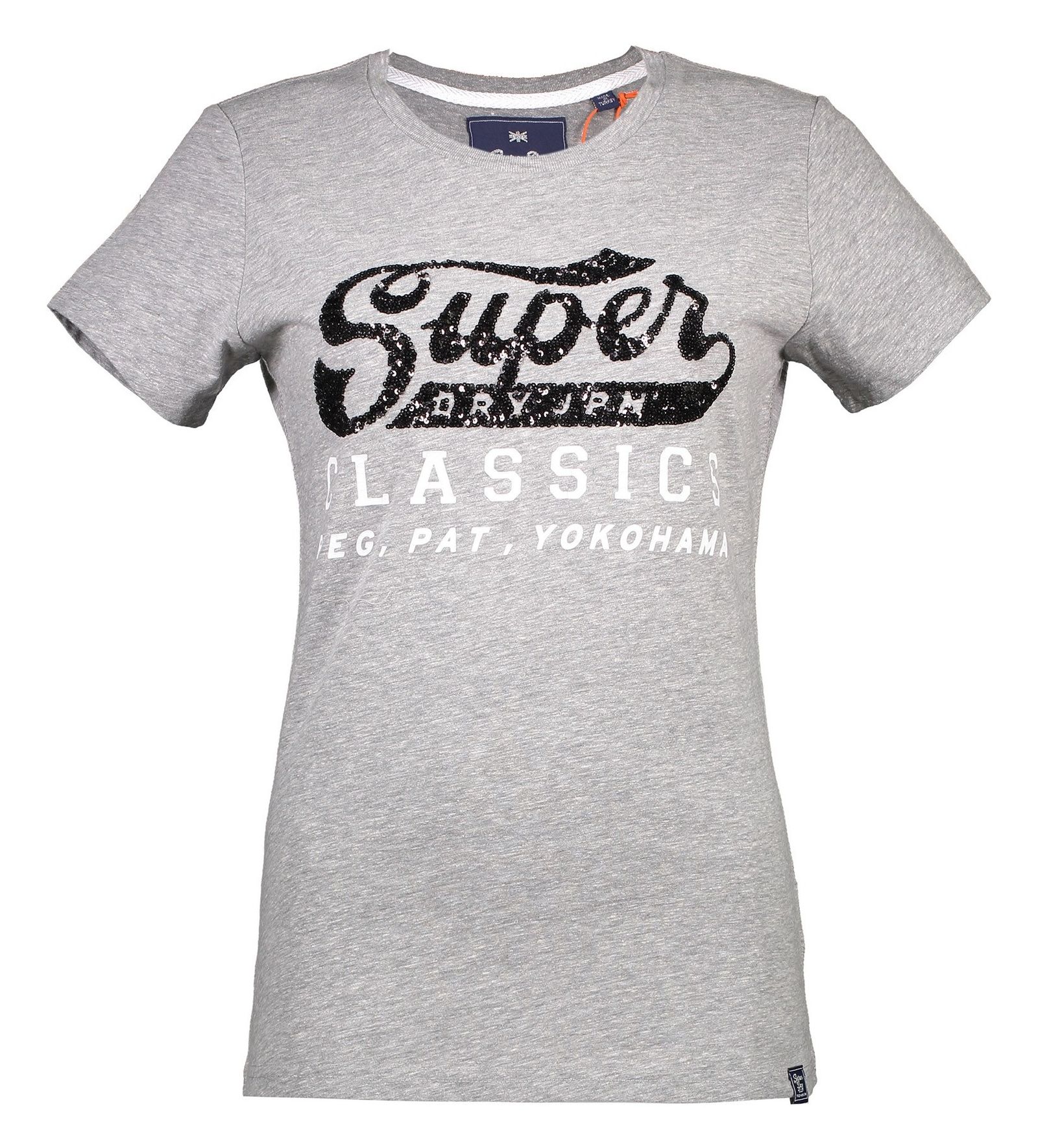 تی شرت نخی یقه گرد زنانه - سوپردرای - طوسي - 1