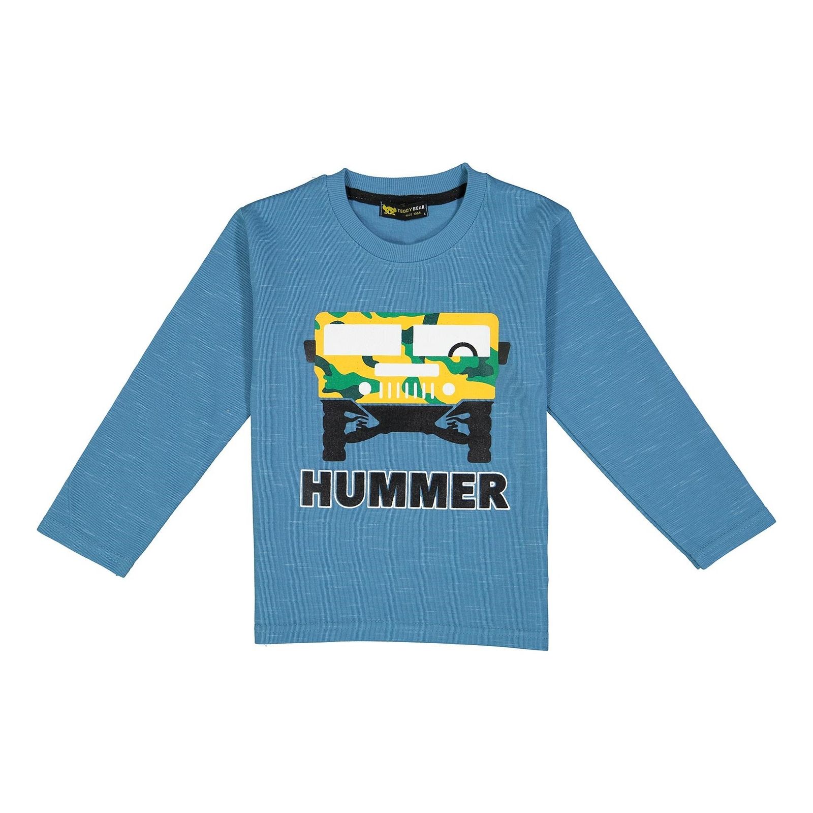 تی شرت نخی آستین بلند پسرانه Hummer - خرس کوچولو - آبي روشن  - 1