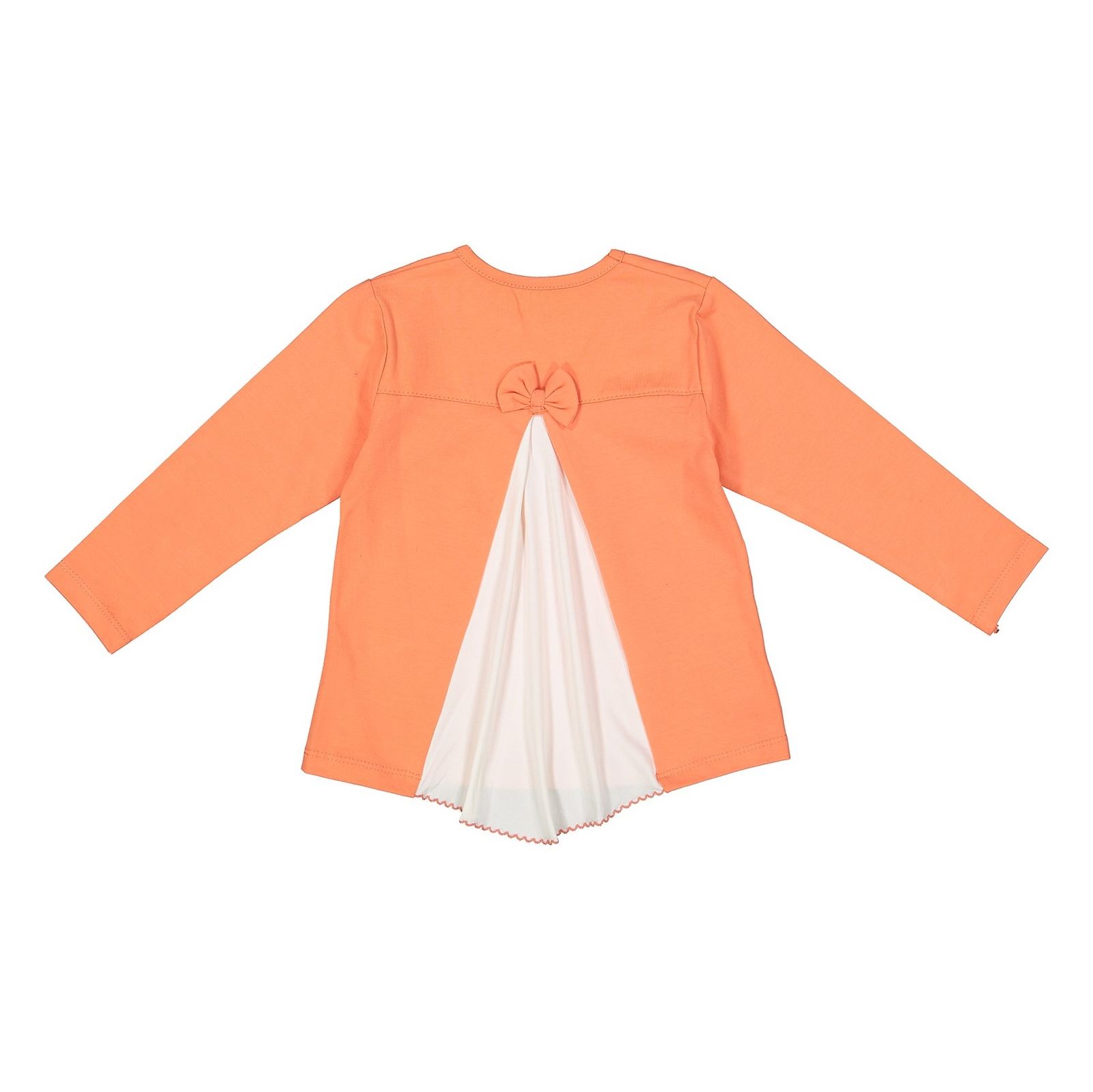 تی شرت نخی یقه گرد دخترانه - سون پون - نارنجي - 3