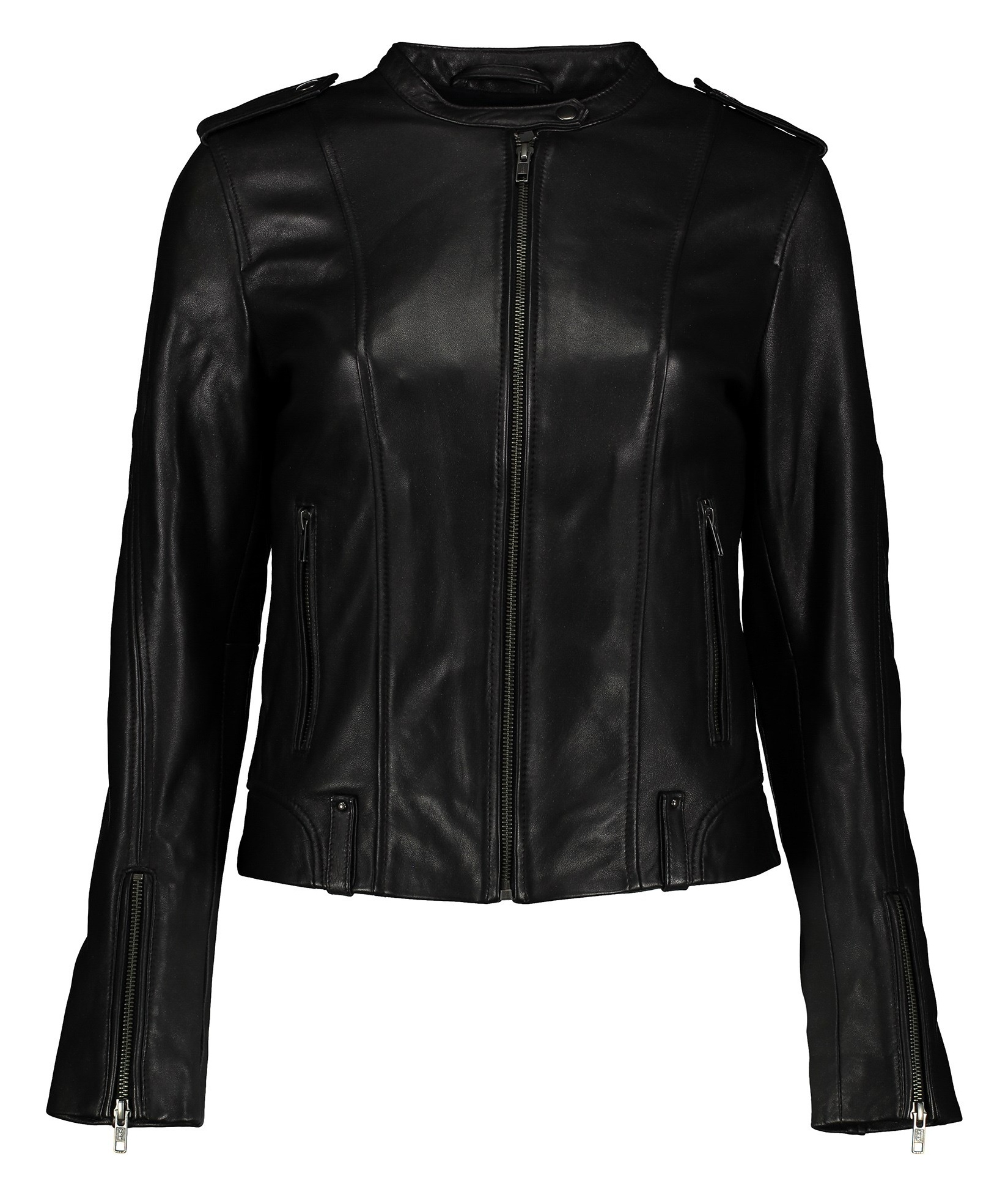 کاپشن چرم کوتاه زنانه - نف نف