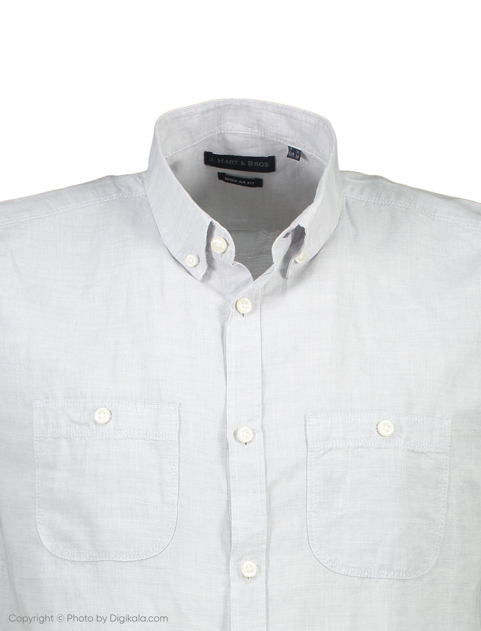 پیراهن آستین کوتاه مردانه - یوپیم - طوسي روشن - 5