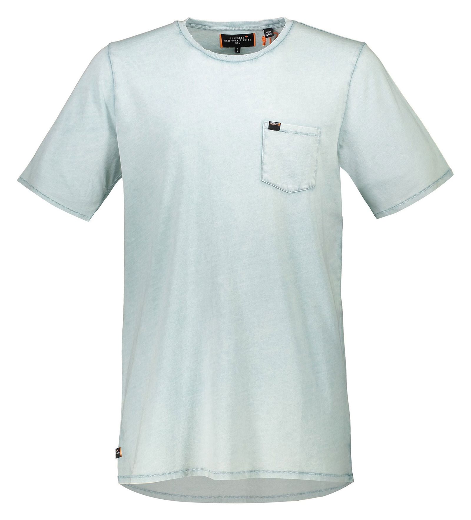 تی شرت نخی یقه گرد مردانه - سوپردرای - آبی - 1