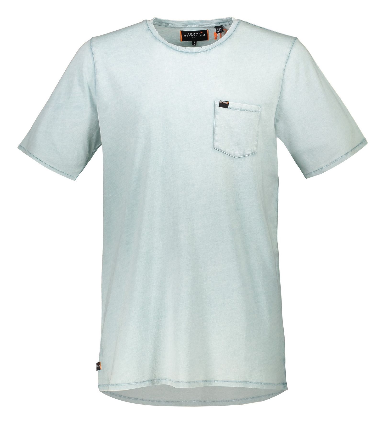 تی شرت نخی یقه گرد مردانه - سوپردرای - آبی - 2