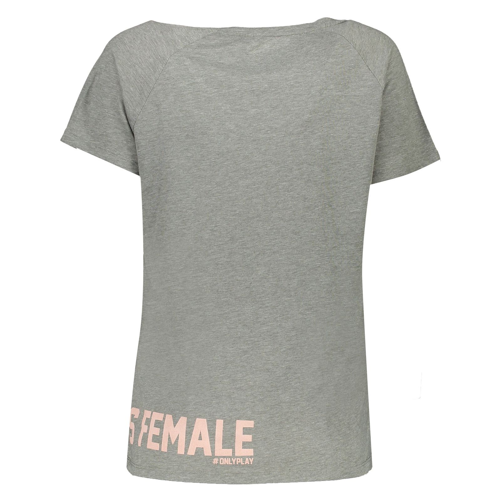 تی شرت نخی یقه گرد زنانه - اونلی پلی - طوسي - 4