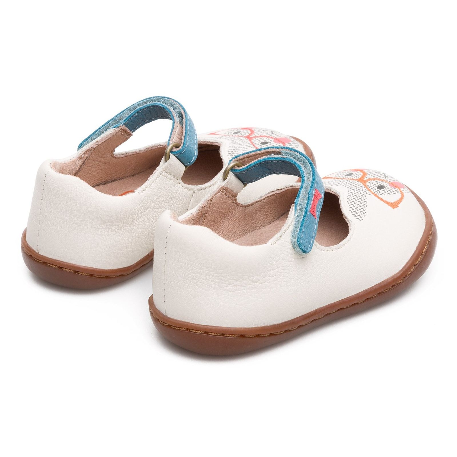 کفش چرم چسبی نوزادی دخترانه - کمپر - سفيد - 6