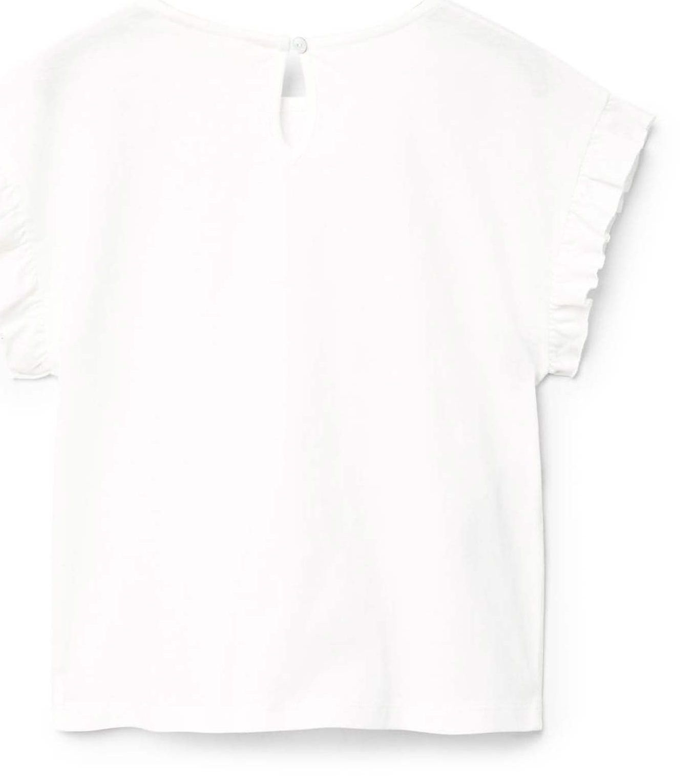 تی شرت نخی آستین کوتاه دخترانه - مانگو - سفيد - 3