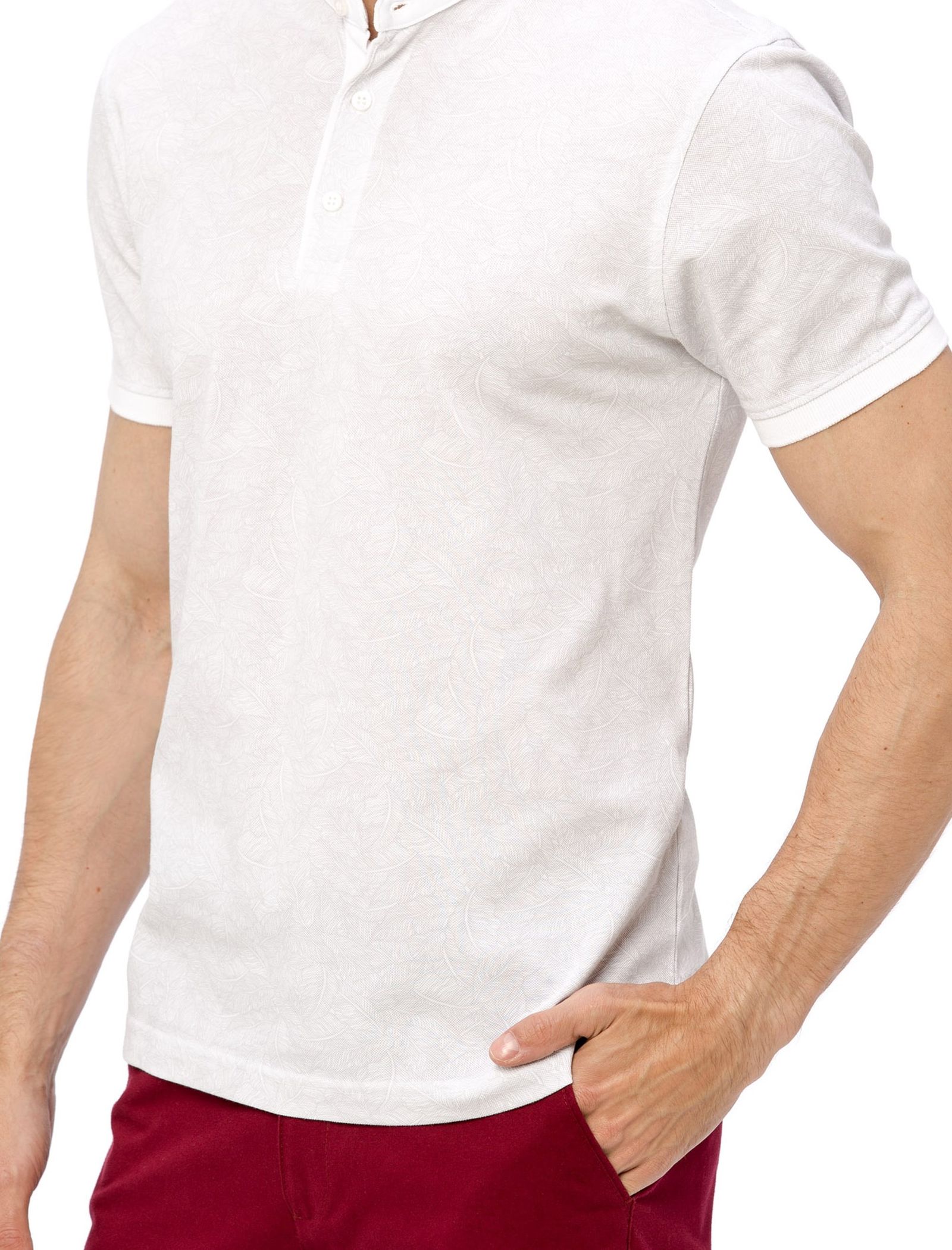 تی شرت نخی آستین کوتاه مردانه - ال سی وایکیکی - سفيد - 4