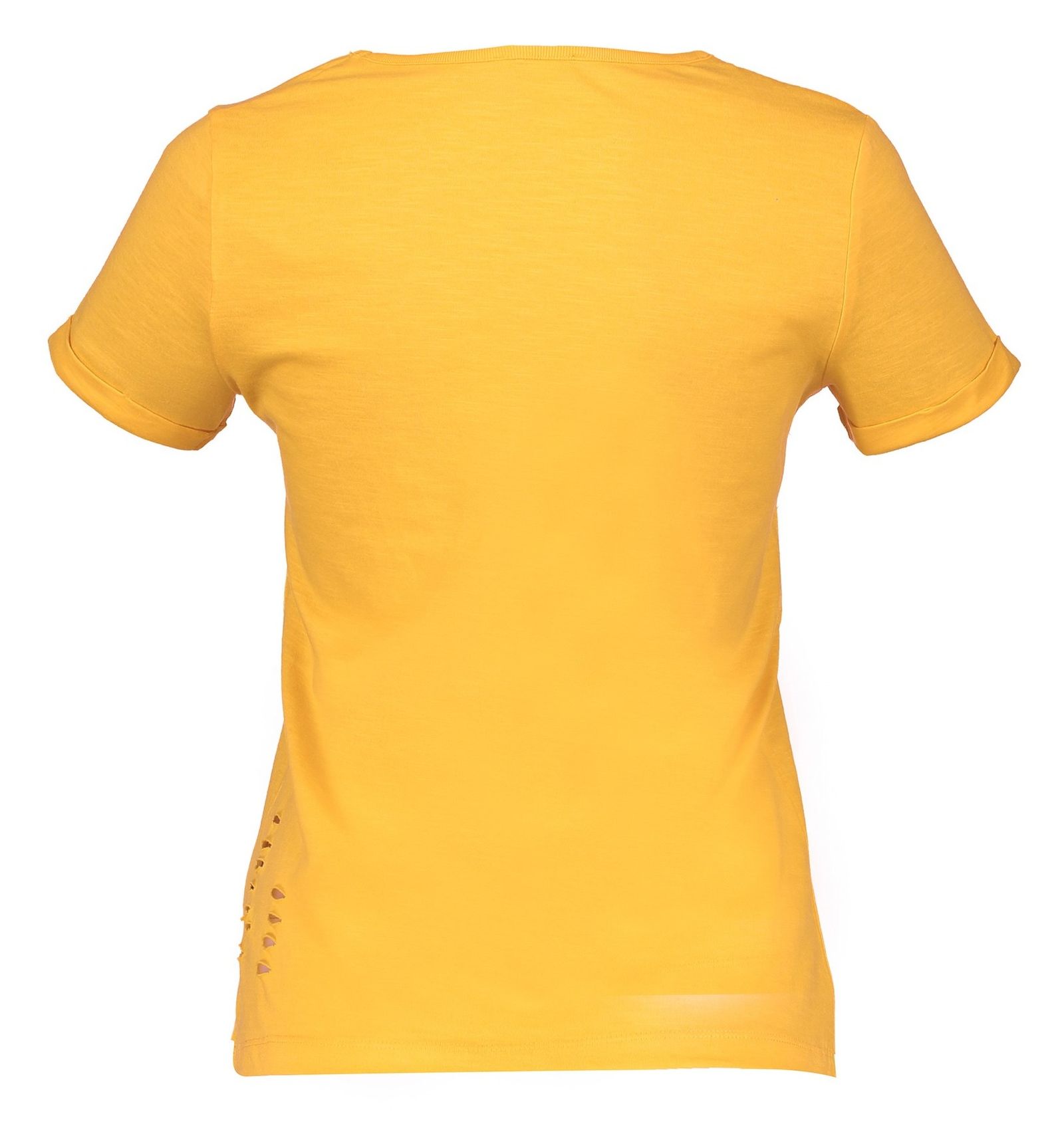 تی شرت نخی یقه گرد زنانه - یوپیم - زرد - 3