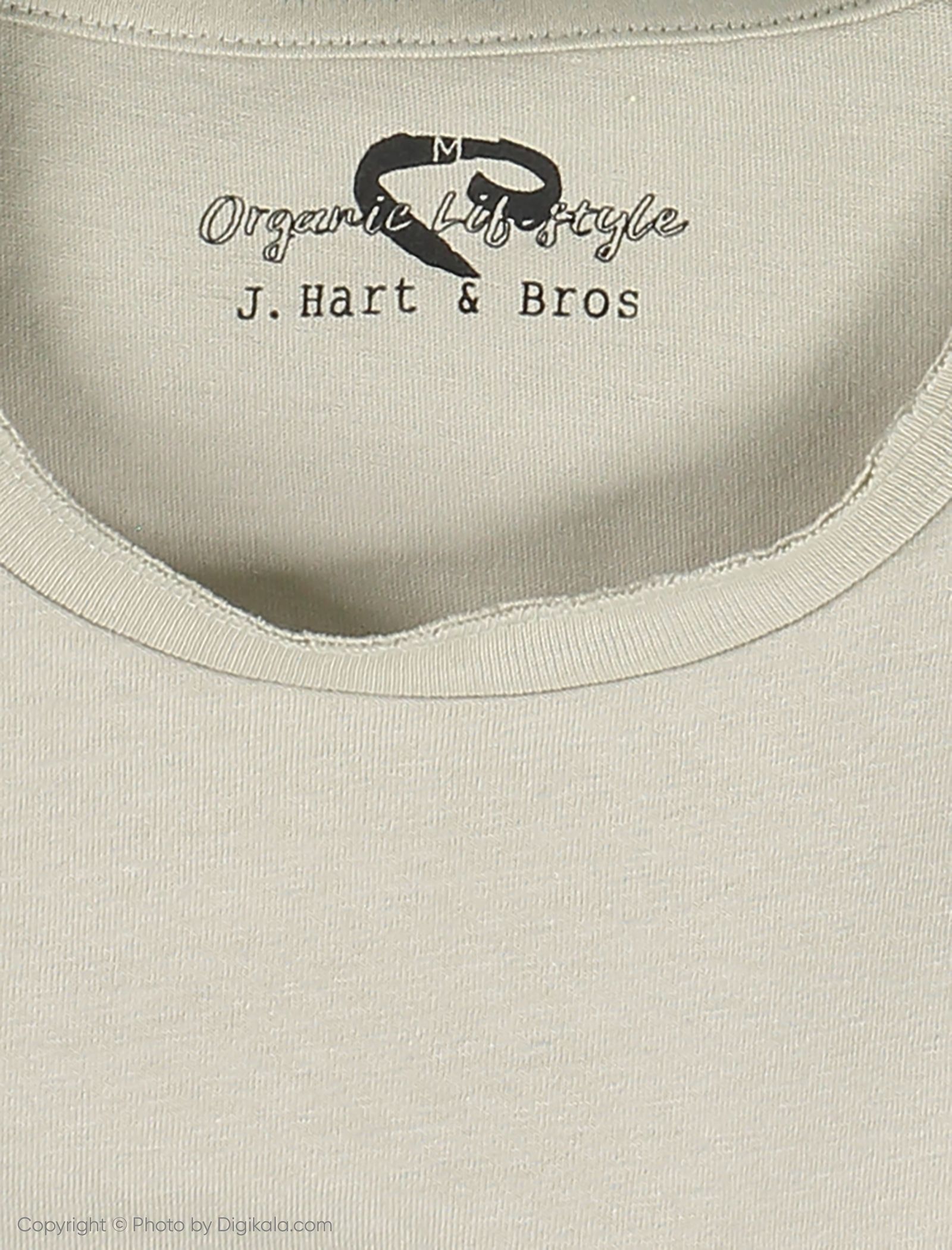 تی شرت نخی یقه گرد مردانه - یوپیم - کرم - 5