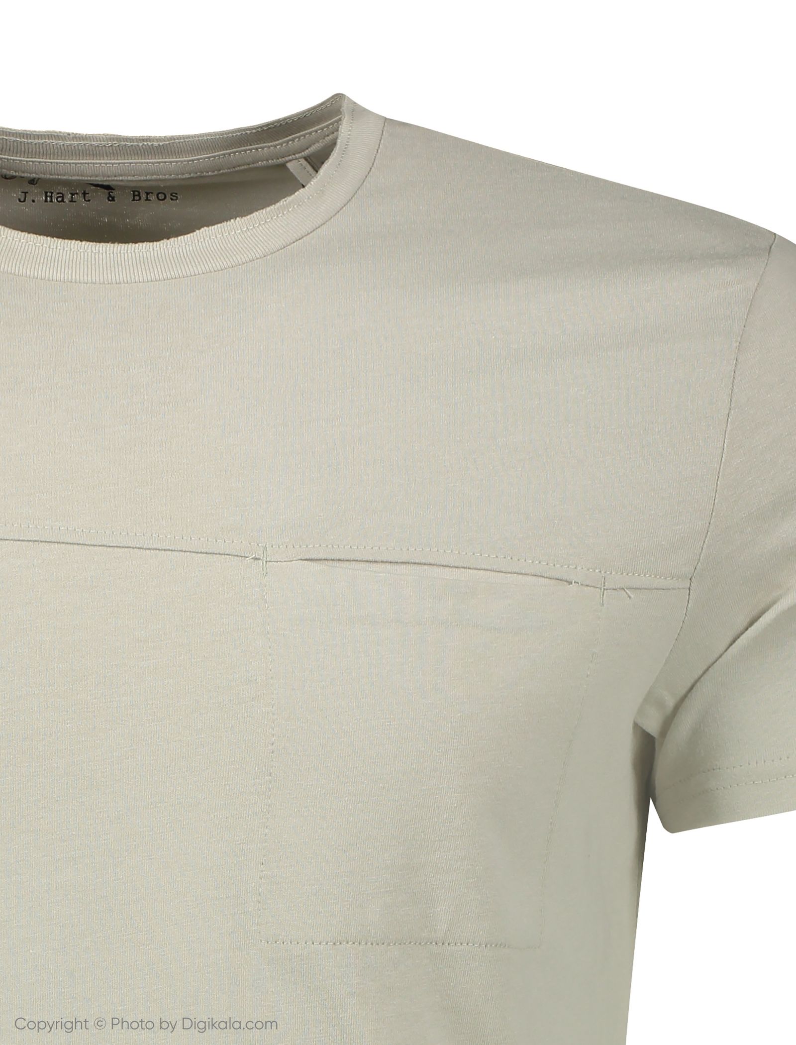 تی شرت نخی یقه گرد مردانه - یوپیم - کرم - 6