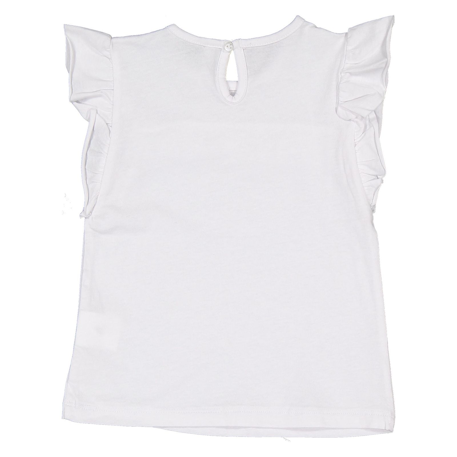 تی شرت نخی یقه گرد دخترانه - ایدکس - سفيد - 3