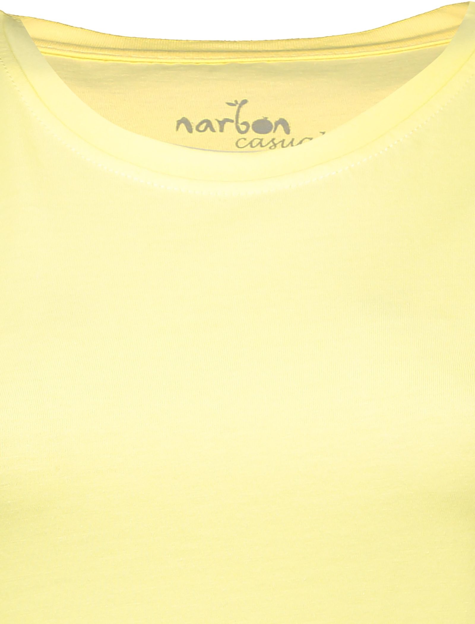 تی شرت نخی یقه گرد زنانه - ناربن - زرد - 5
