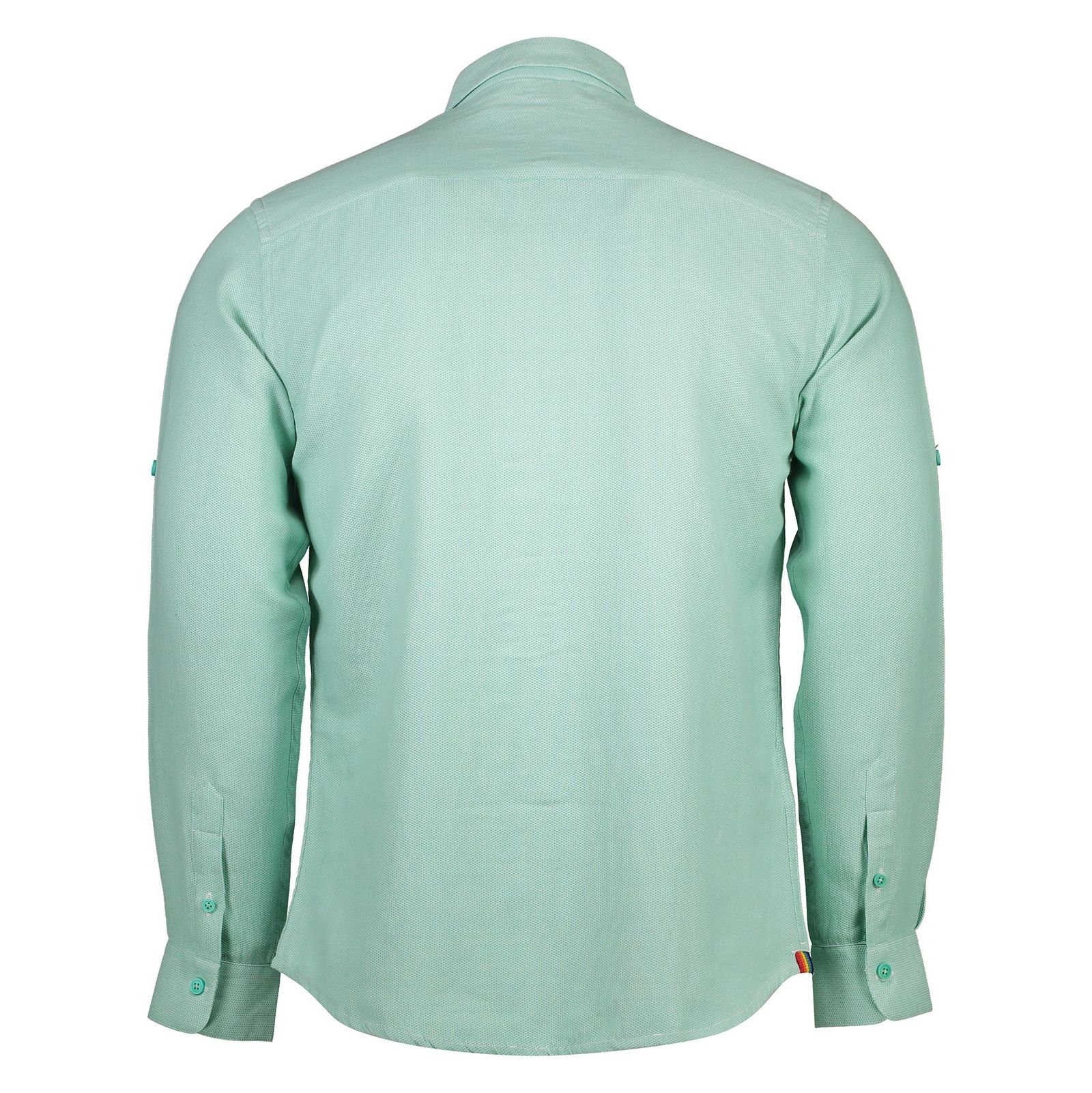 پیراهن نخی یقه برگردان مردانه - رونی - سبز روشن - 3