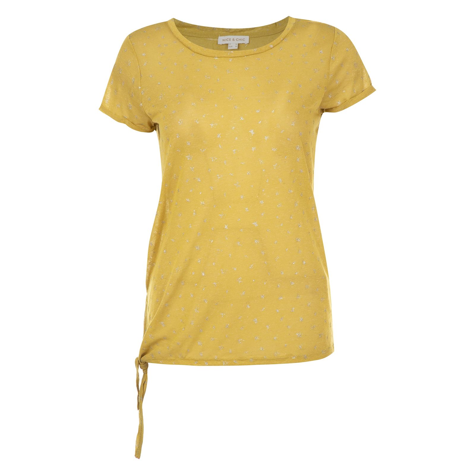 تی شرت یقه گرد زنانه - یوپیم - خردلي - 1